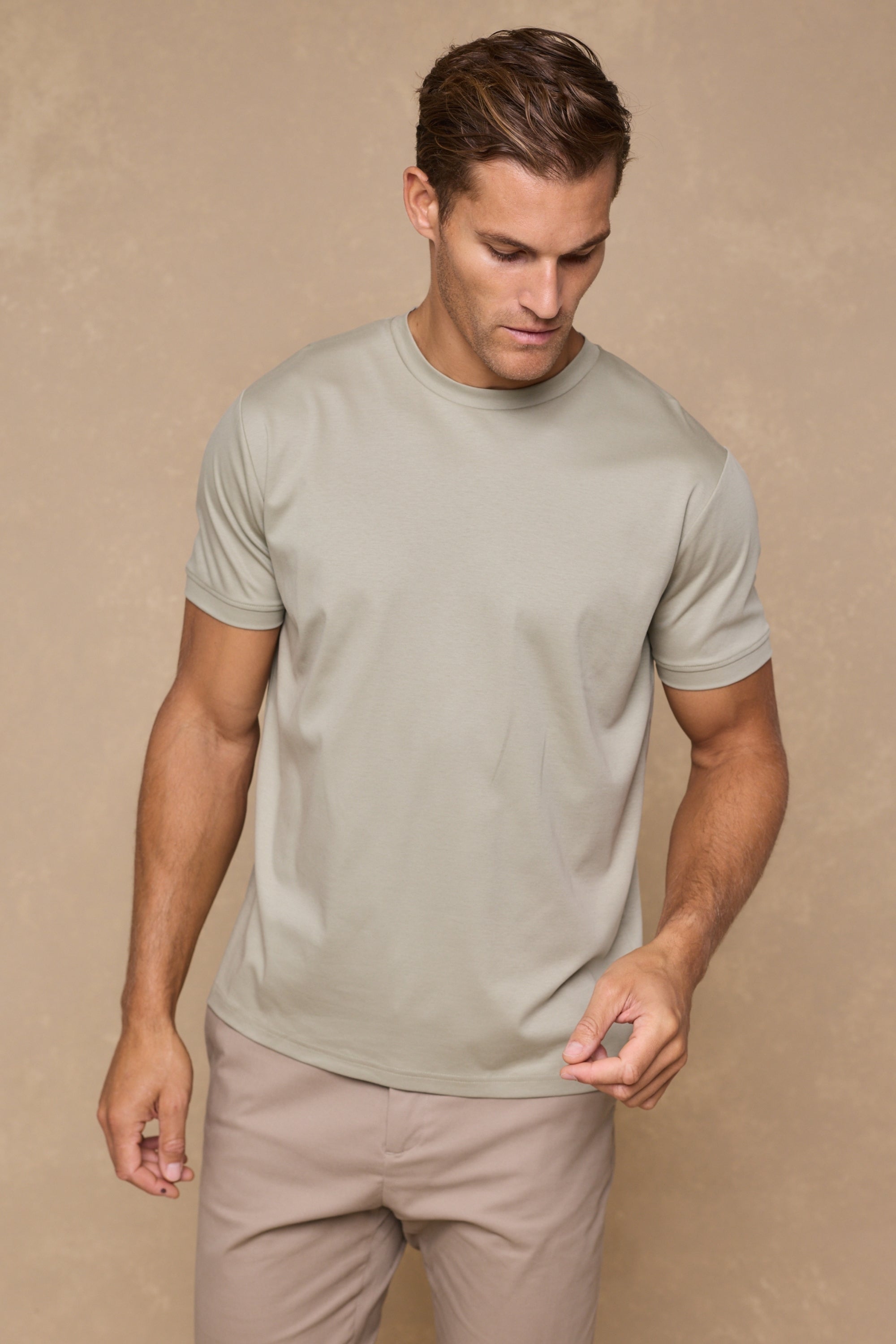 Luxe Mercerised T-Shirt - Light Sage