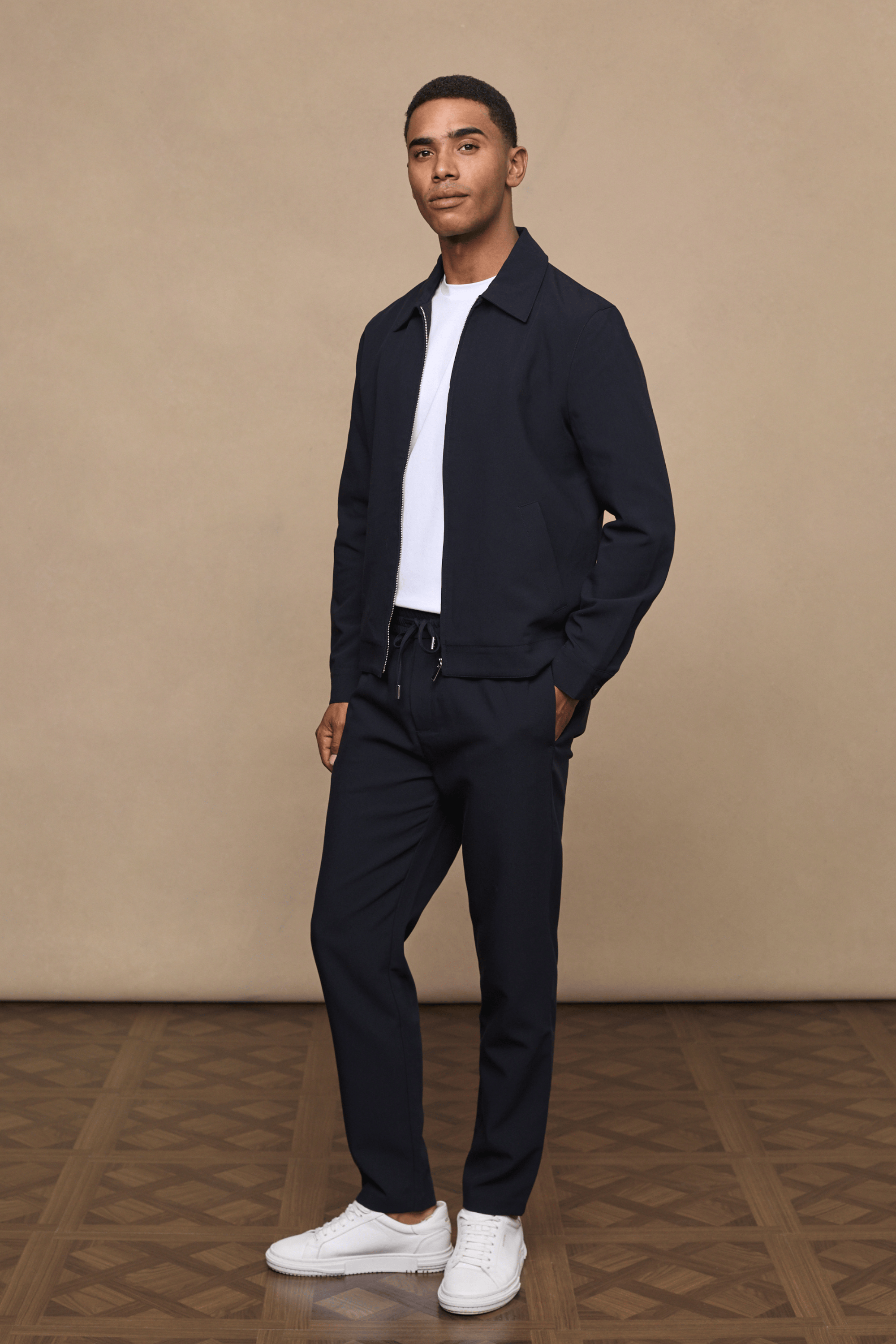 Emilio Zip Through Jacket - Dark Navy