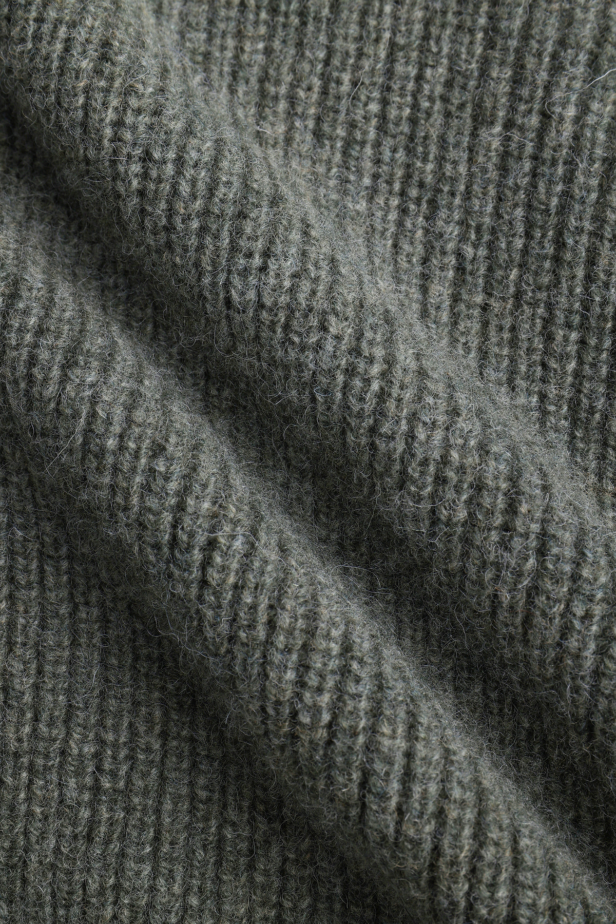 Seb Zip Through Rib Knit Bomber - Sage Green