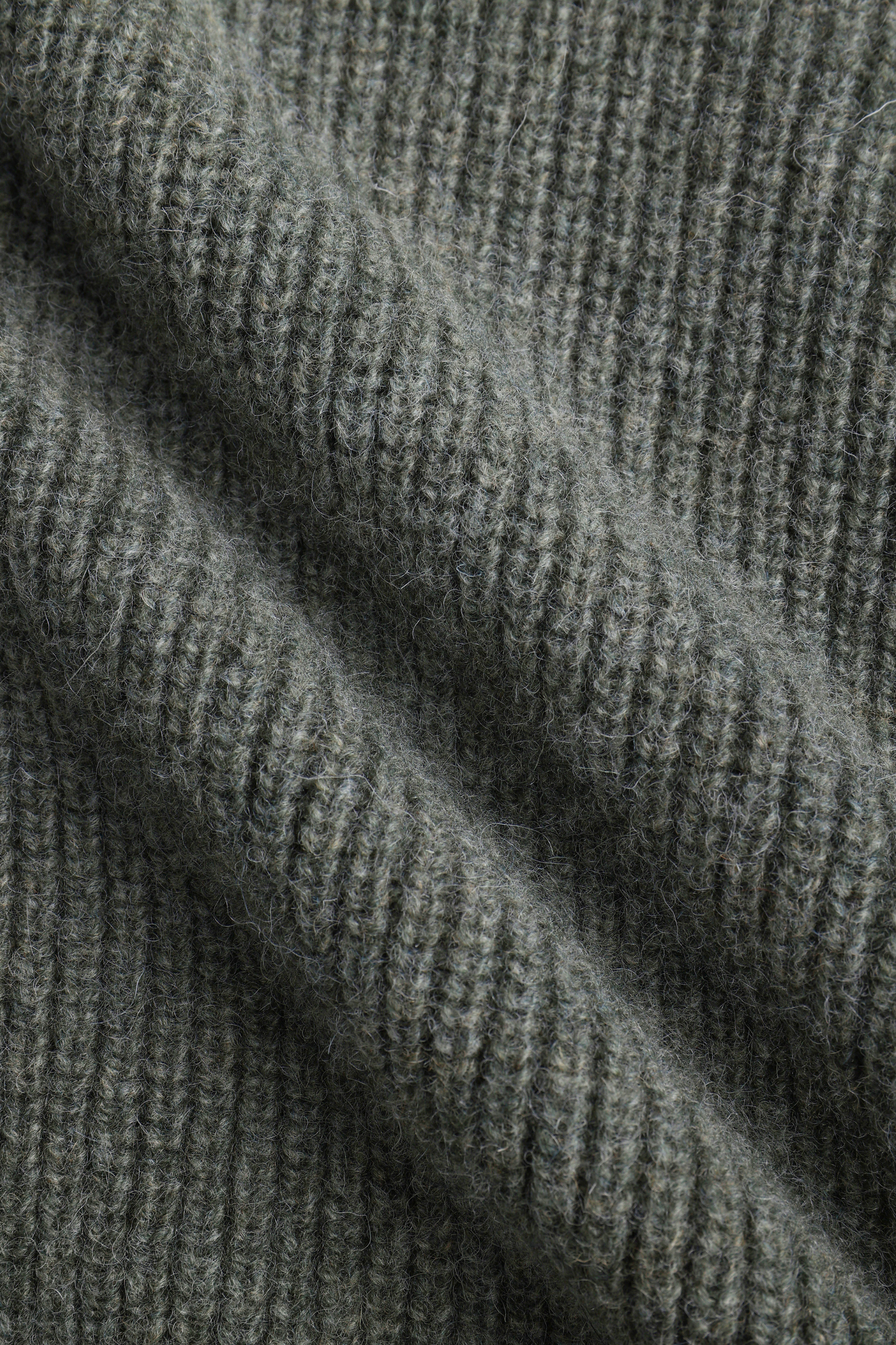 Seb Zip Thru Rib Knit Bomber - Sage Green