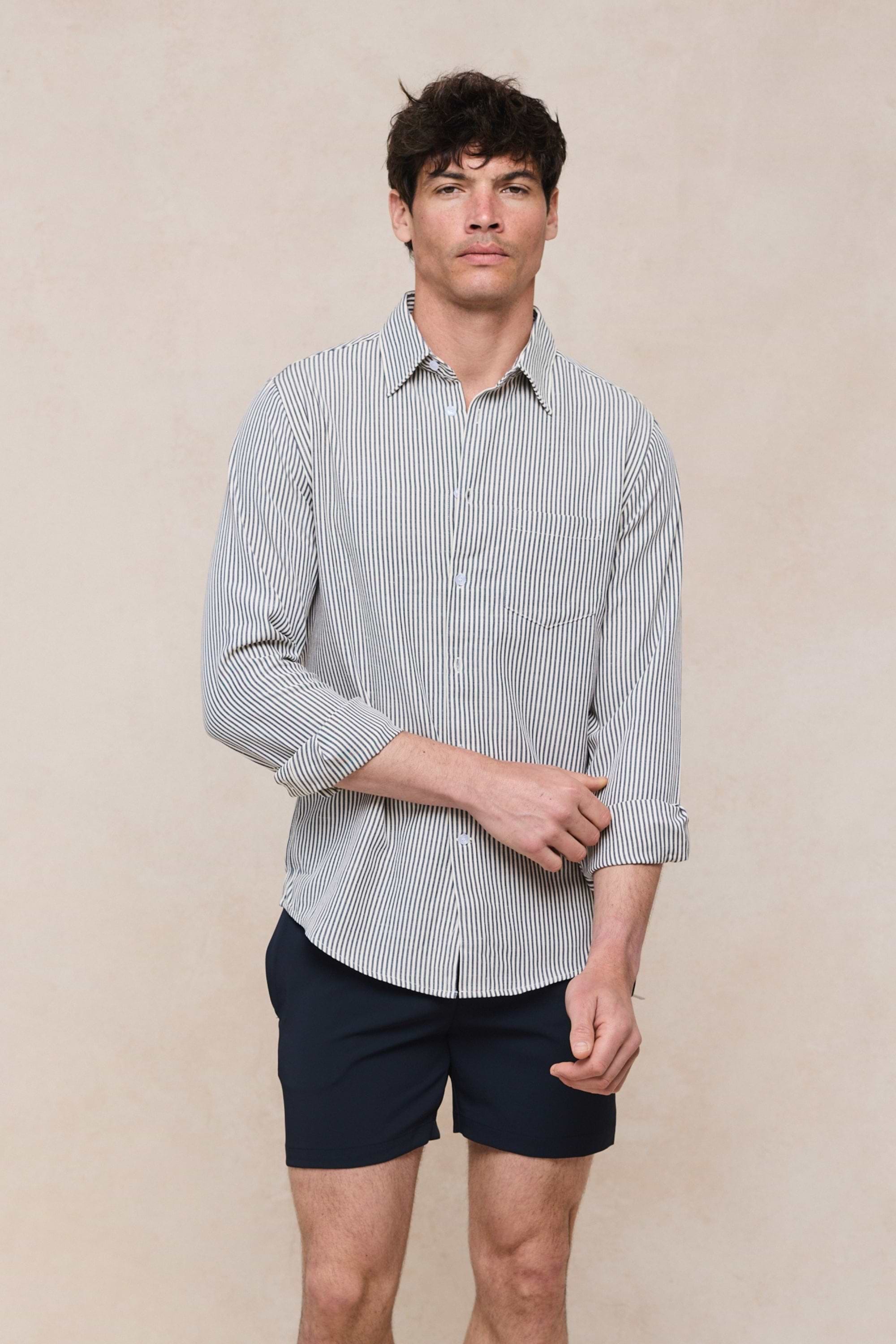 Abilo Striped Shirt - Ecru/Navy