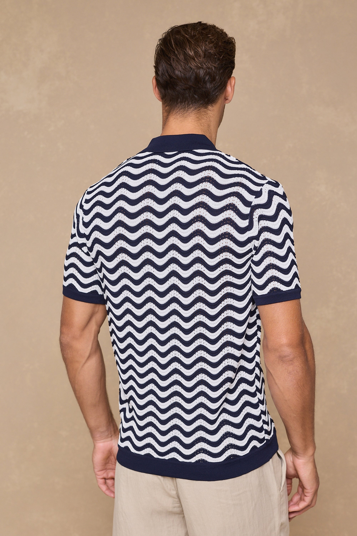 Serenita Strickhemd – Ecru/Navy