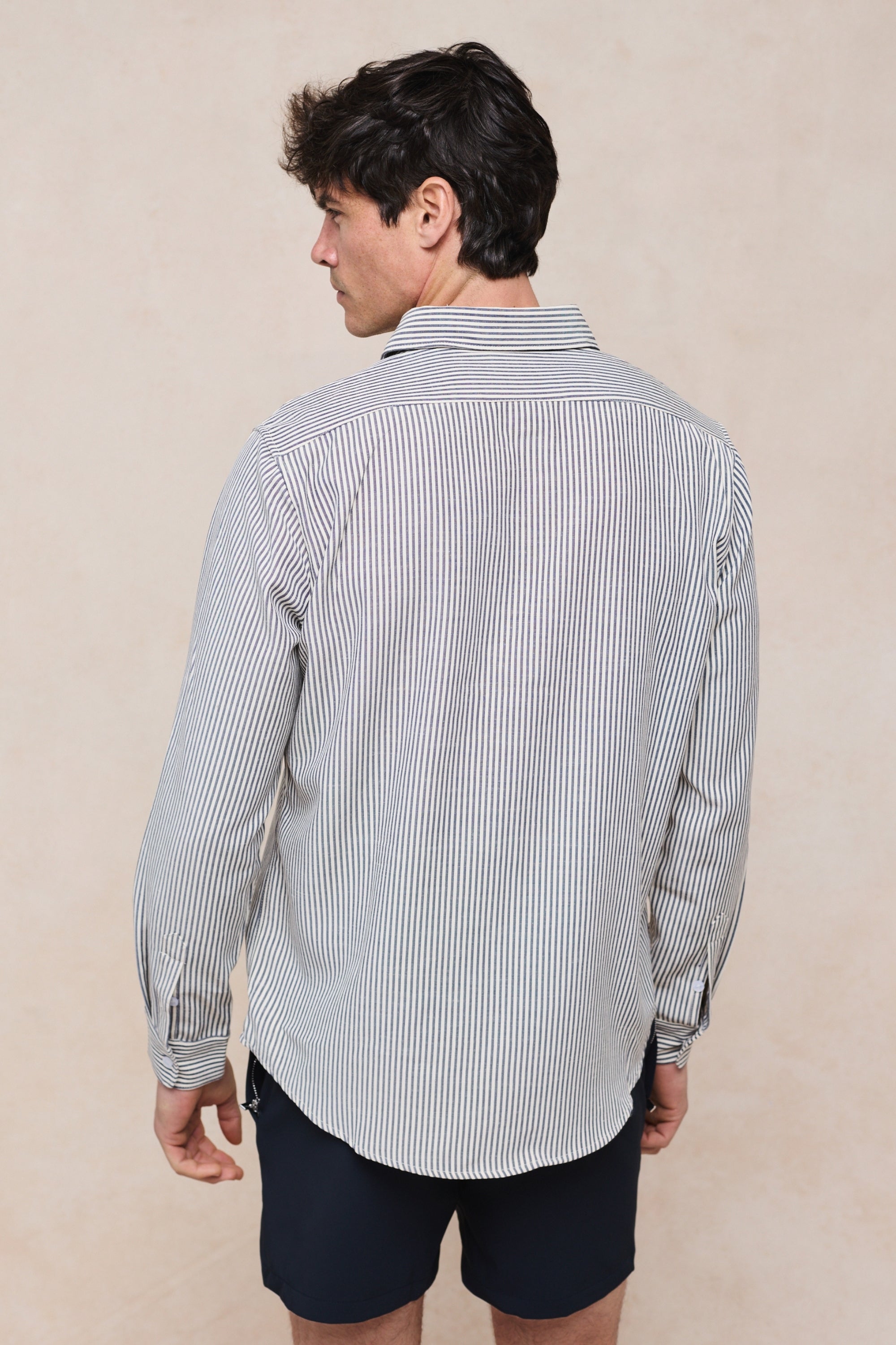Abilo Striped Shirt - Ecru/Navy