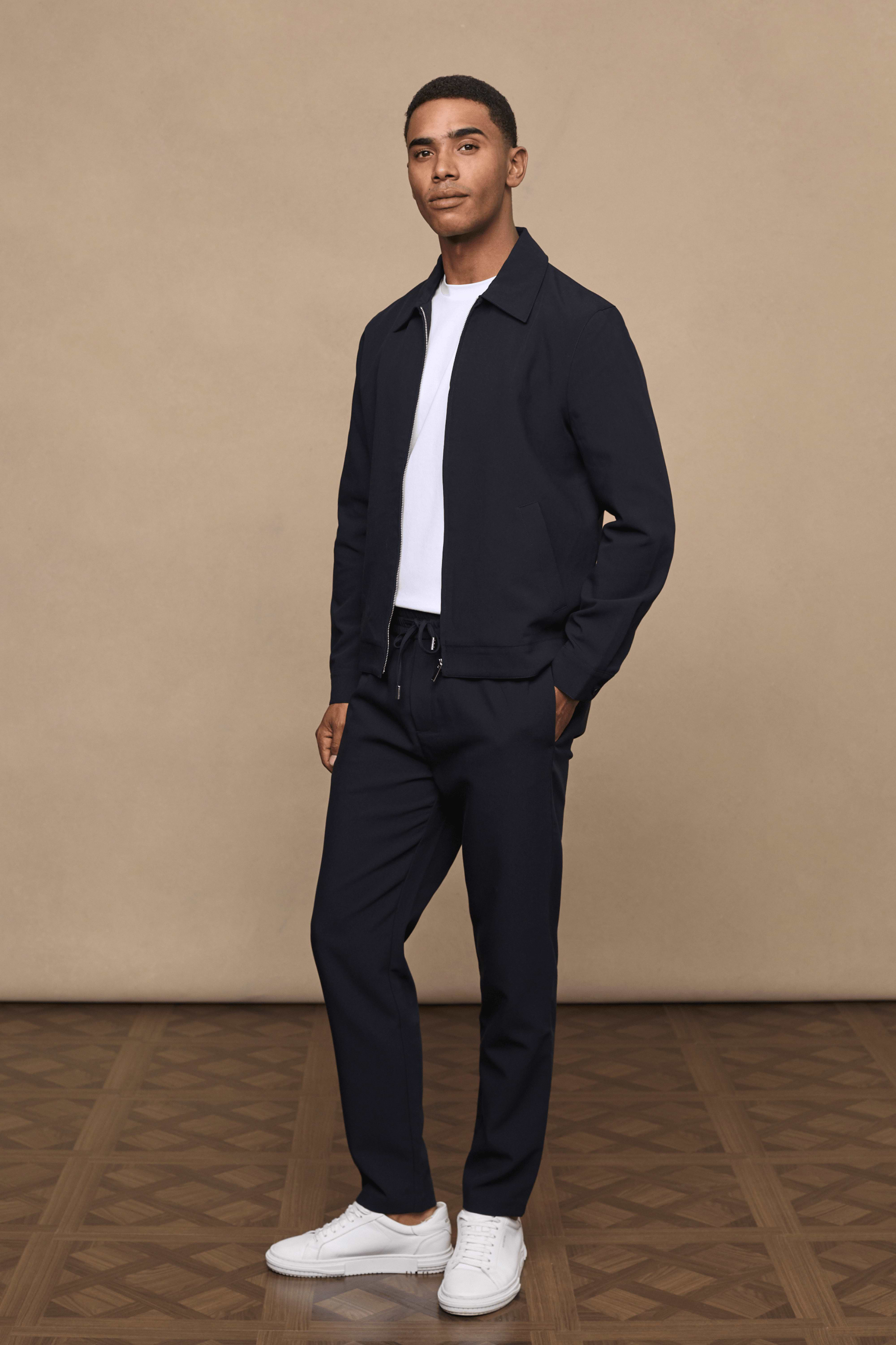 Emilio Zip Through Jacket - Dark Navy