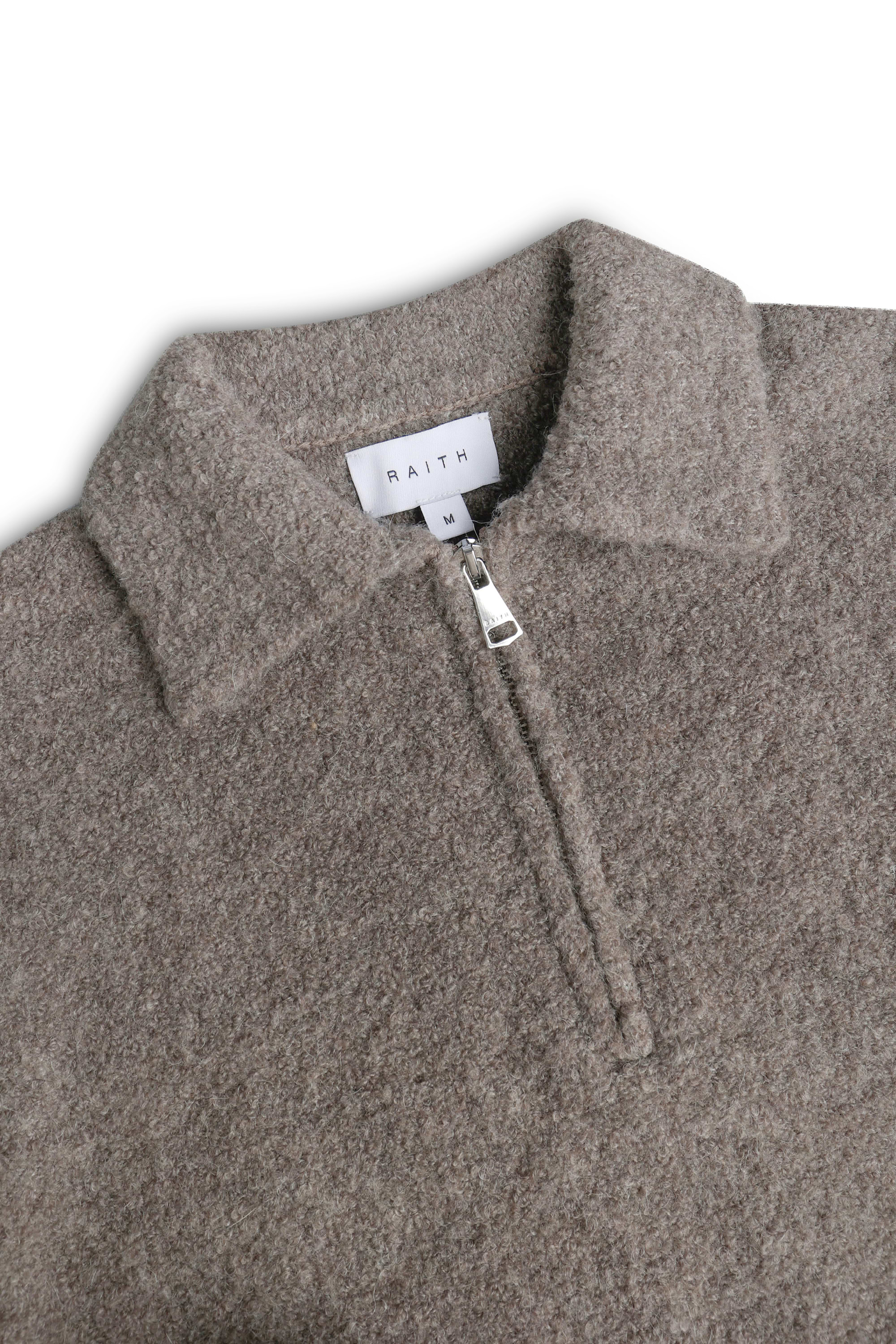 Bas Boiled Half Zip Polo Jumper - Mocha