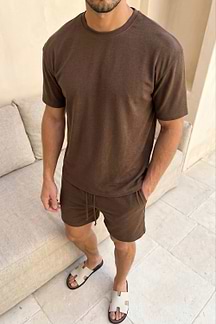 Tomas Textured Short - Dark Brown