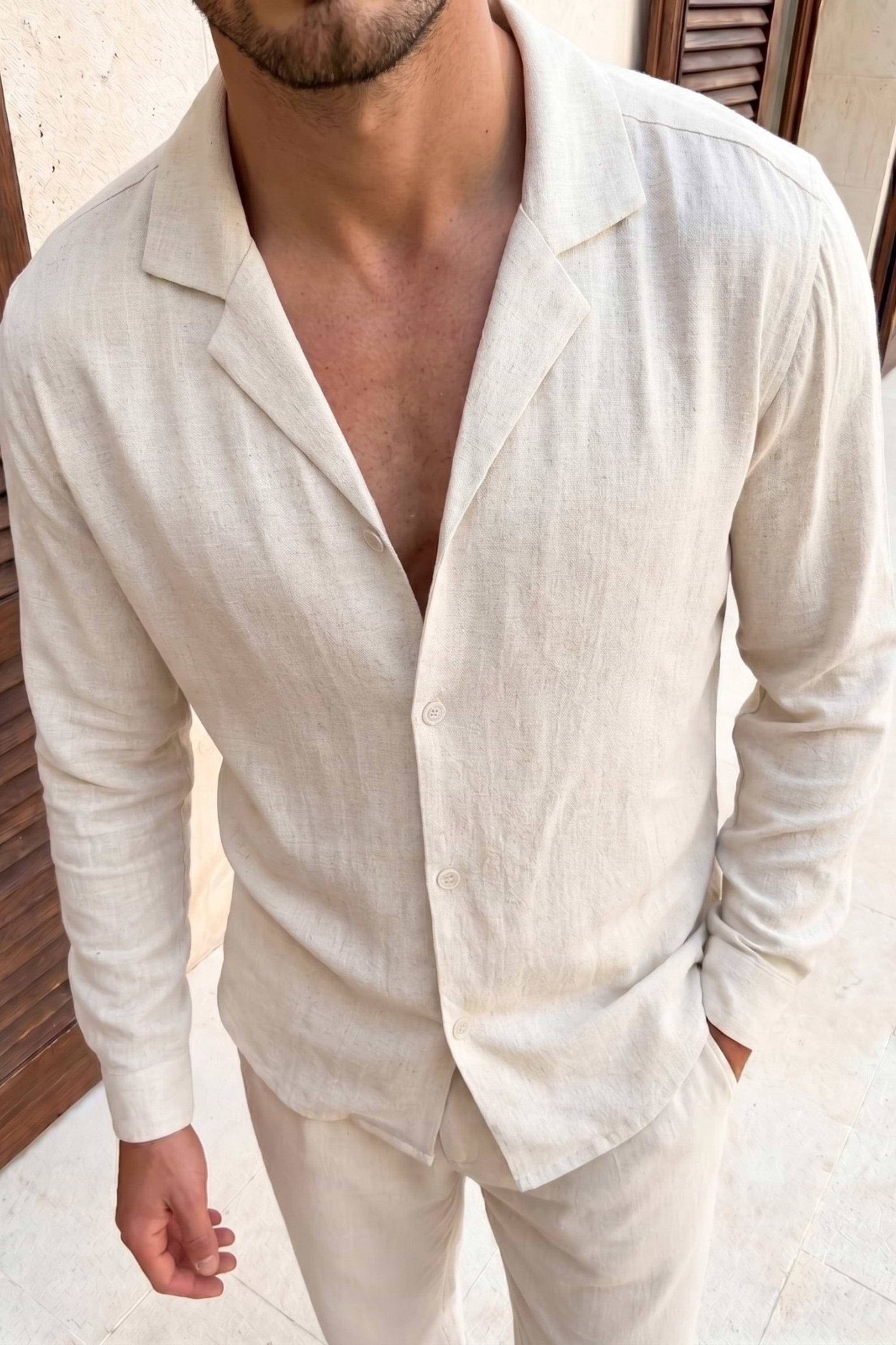 Cami Linen Shirt - Oatmeal