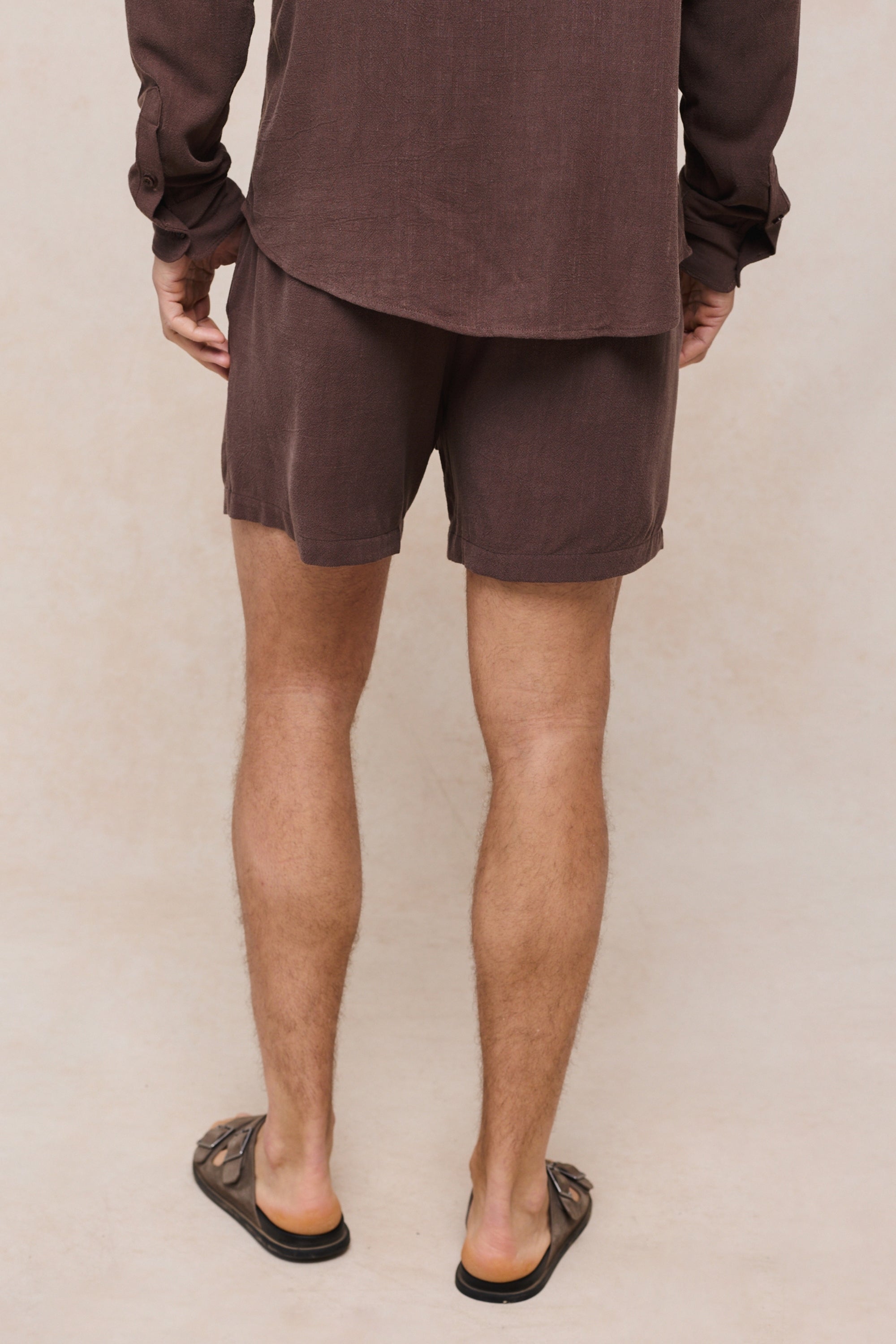Cami-Shorts aus Leinen - Haferflocken