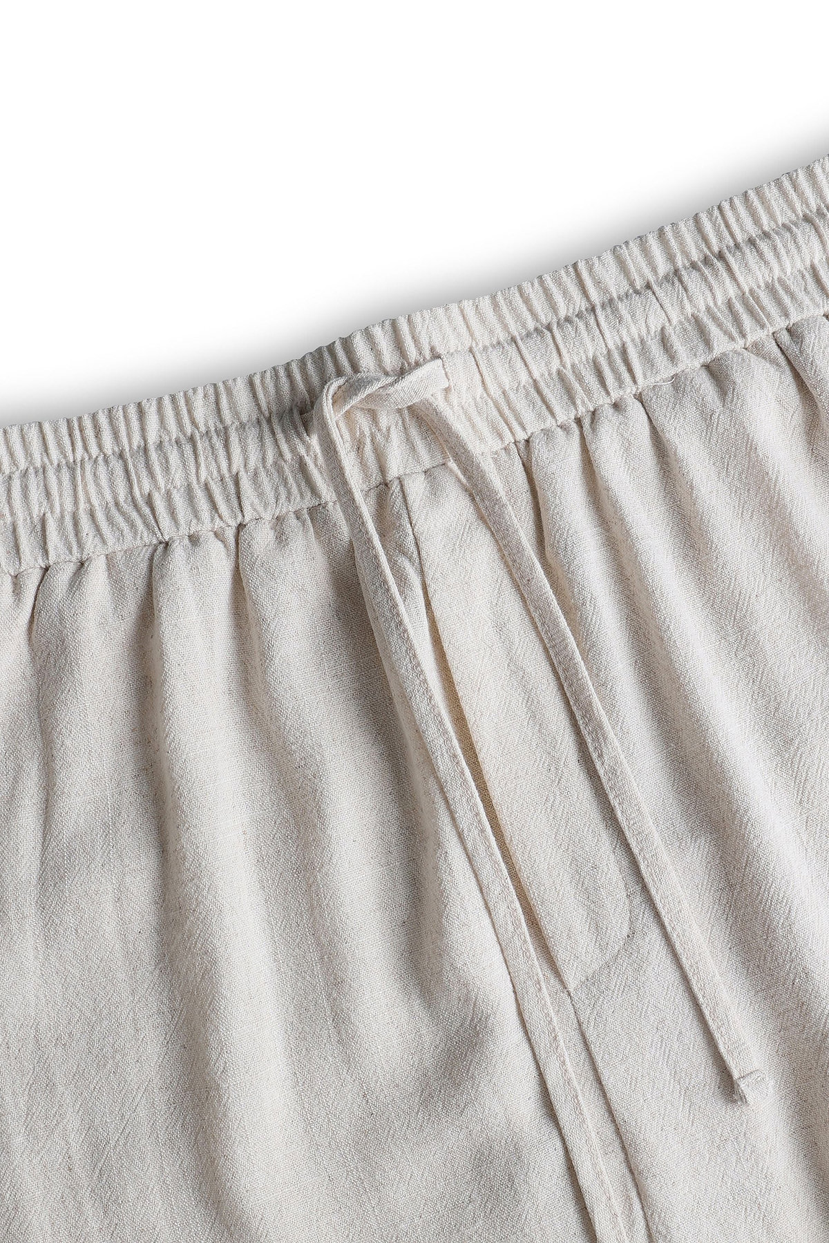 Cami-Shorts aus Leinen - Haferflocken