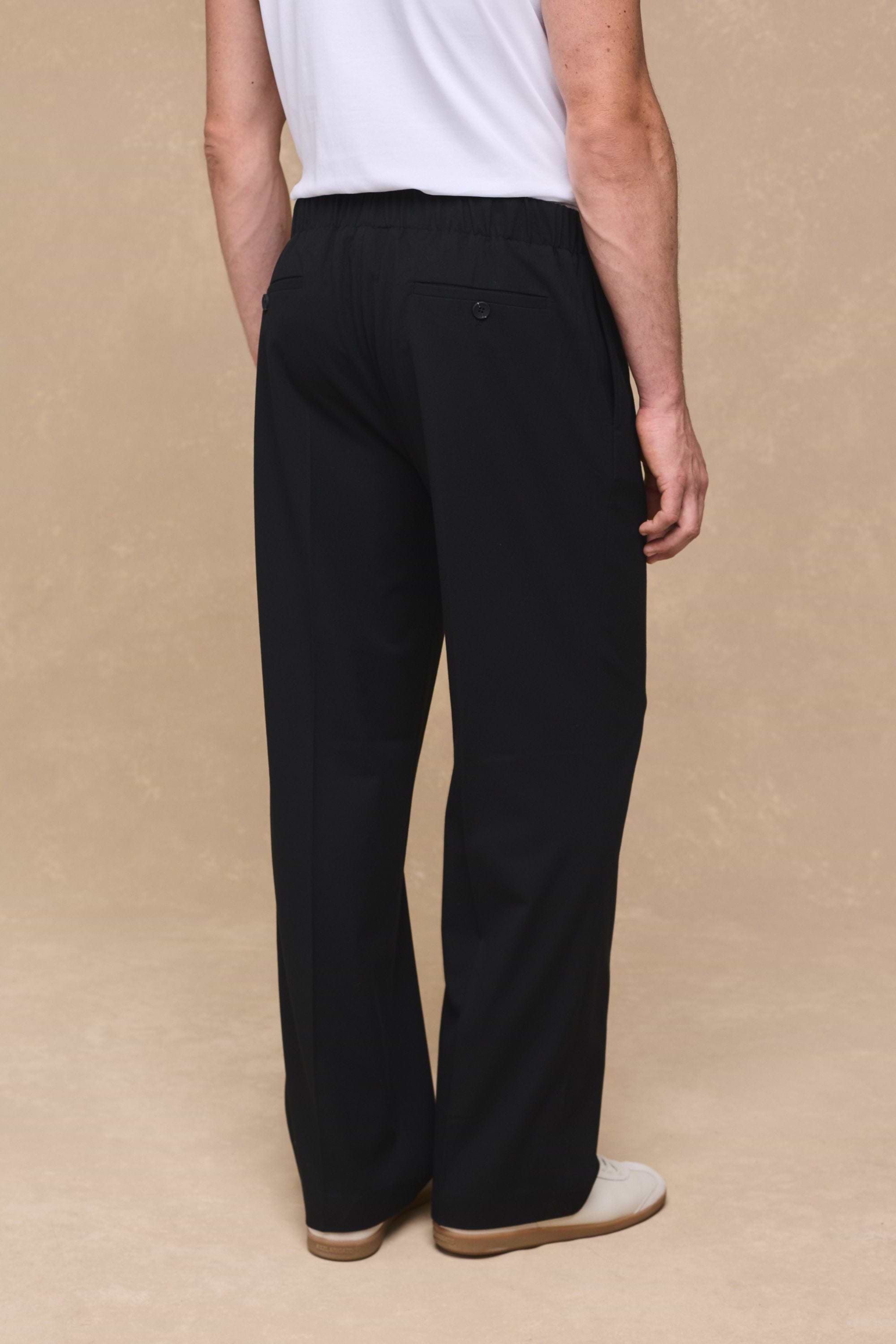 Johan Elasticated Waist Relaxed Fit Trouser - Black