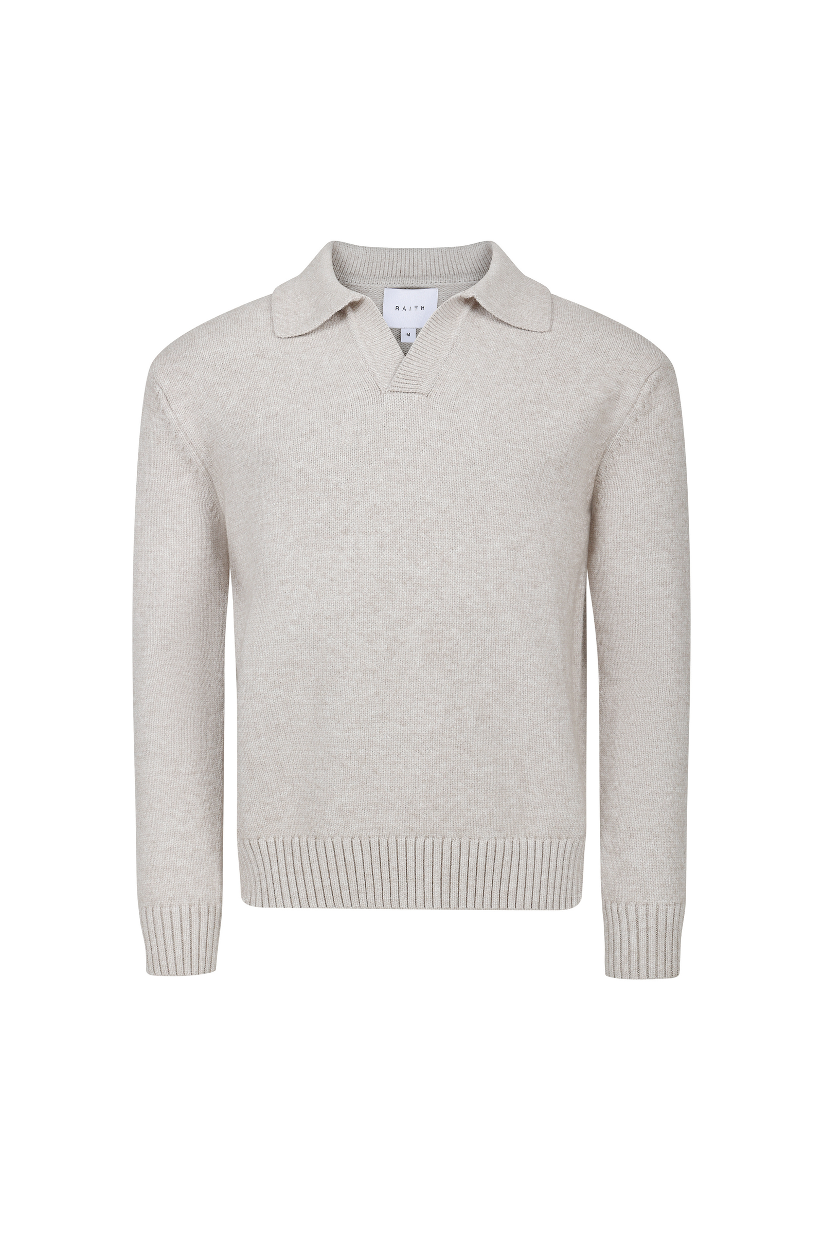 Dylan Chunky Knit Open Collar Sweater - Oatmeal