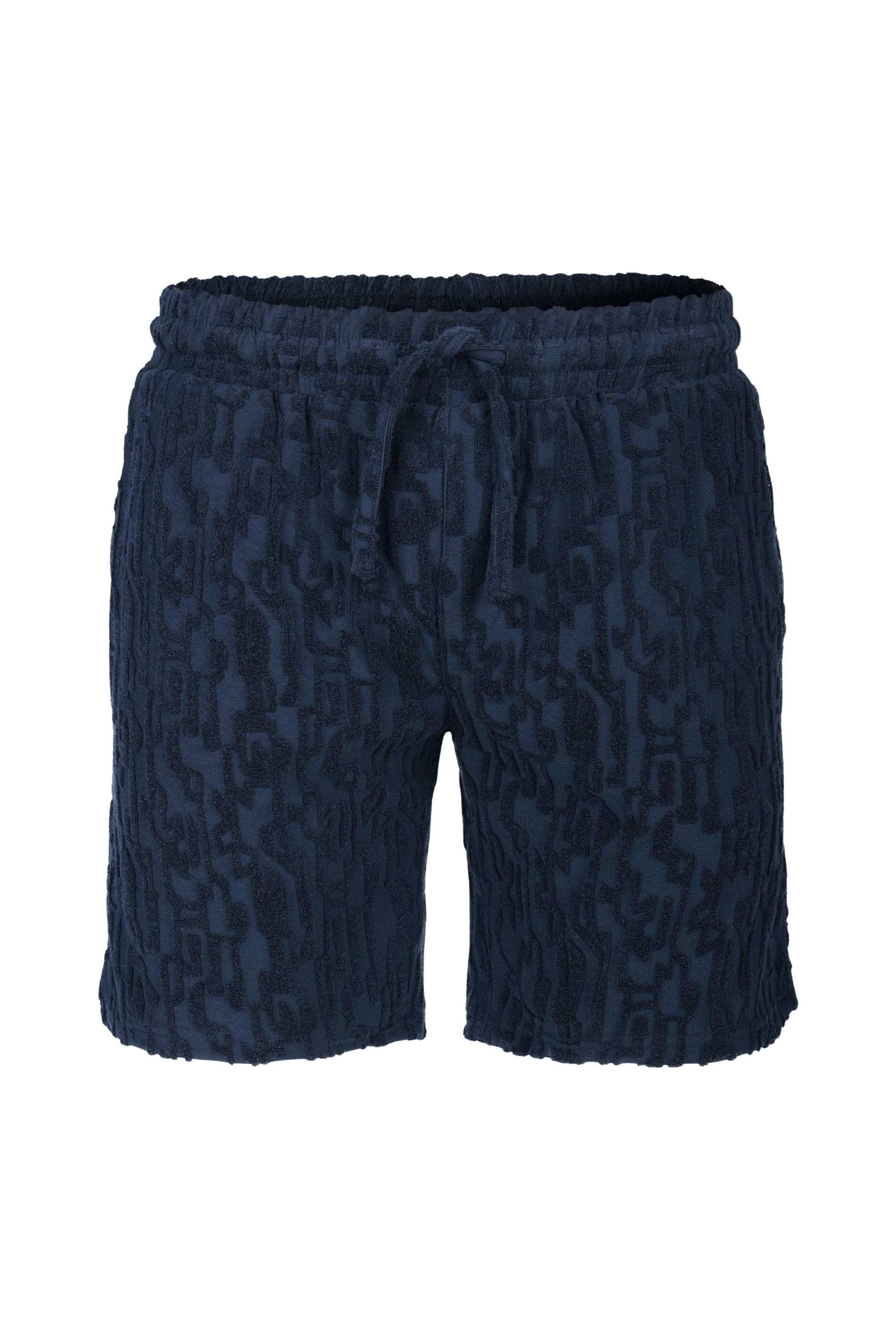 Fausto Flocked Towelled Short - Navy