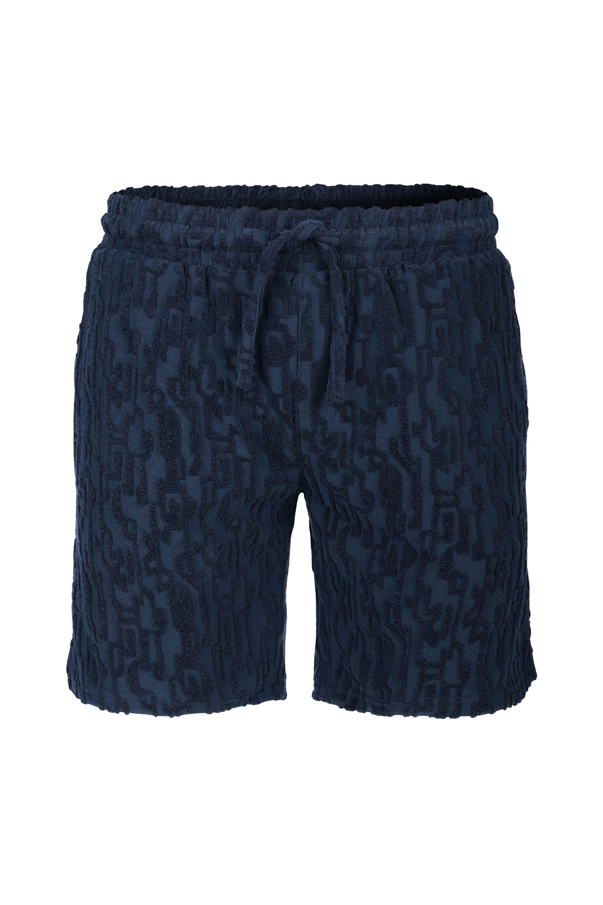Fausto Flocked Towelled Short - Navy