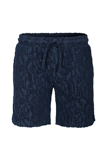 Fausto Flocked Towelled Short - Navy