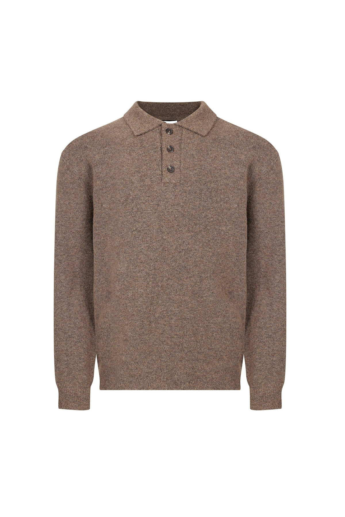 Otto Long Sleeve Polo - Brown Marl