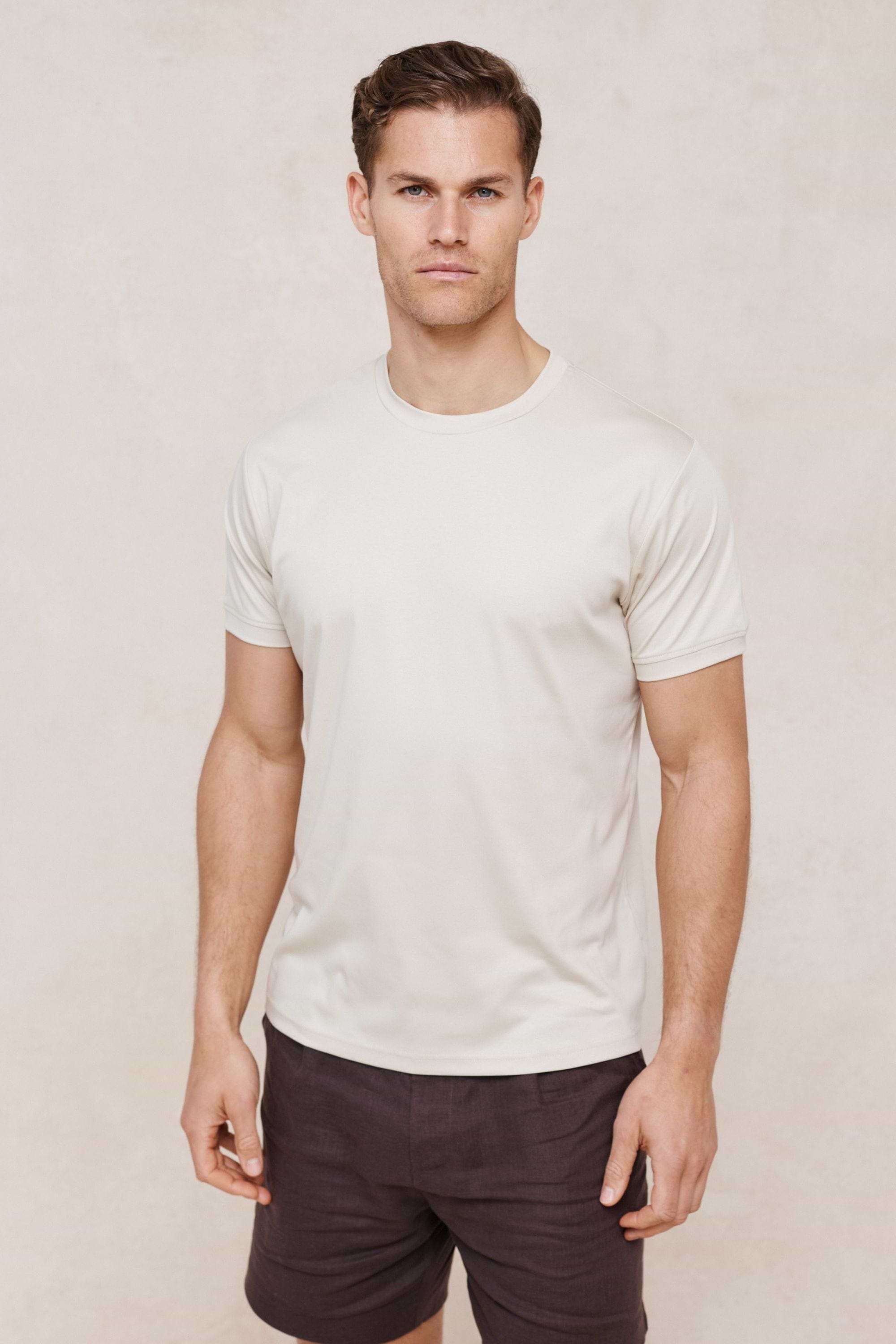 Luxe Mercerised T-Shirt - Beige