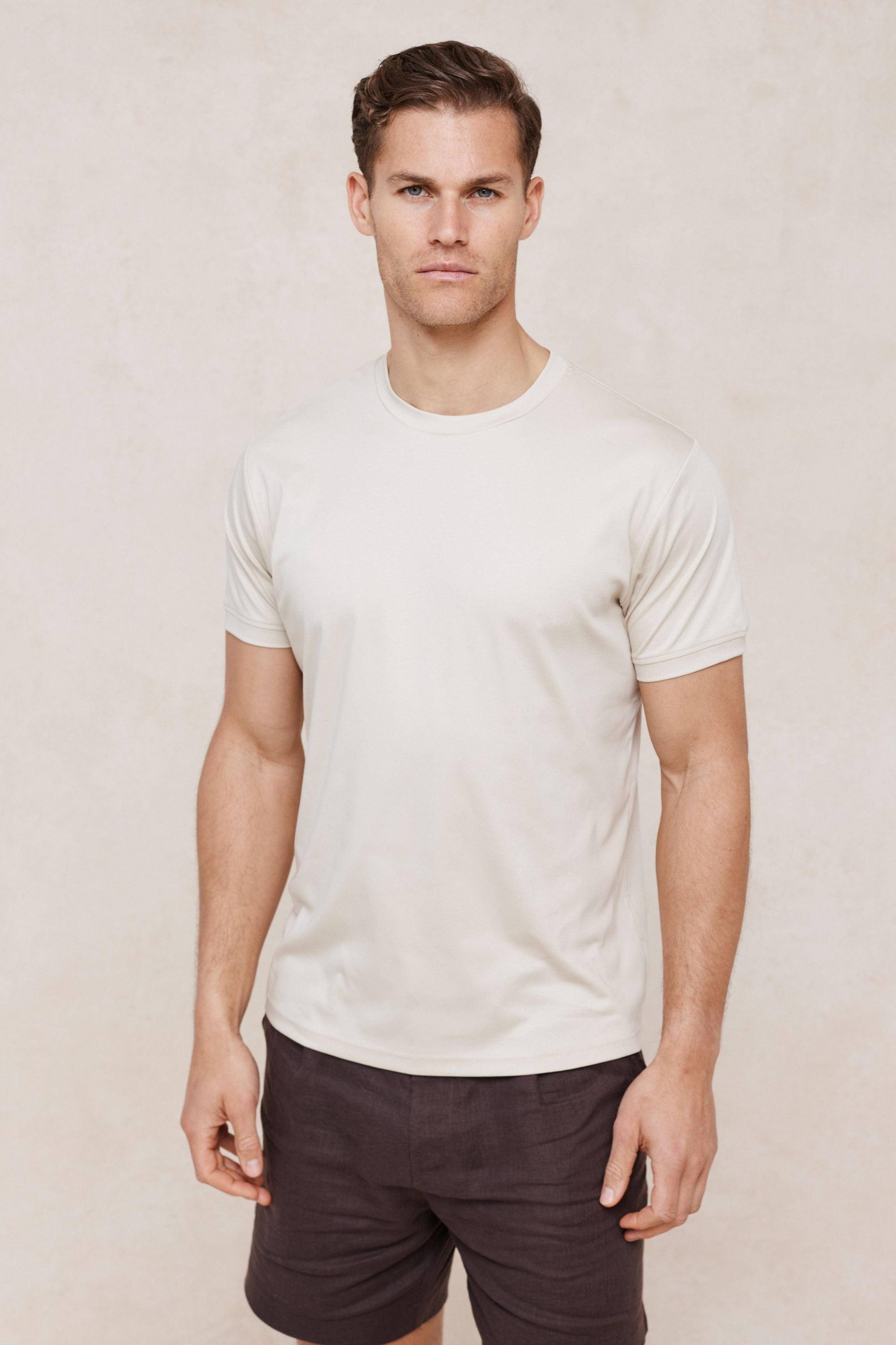 Luxe Mercerised T-Shirt - Beige