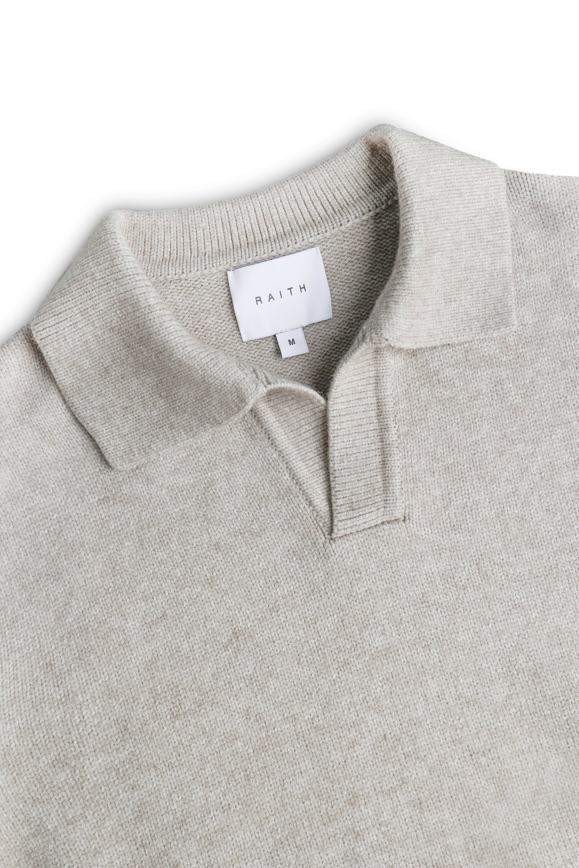 Dylan Chunky Knit Open Collar Sweater - Oatmeal