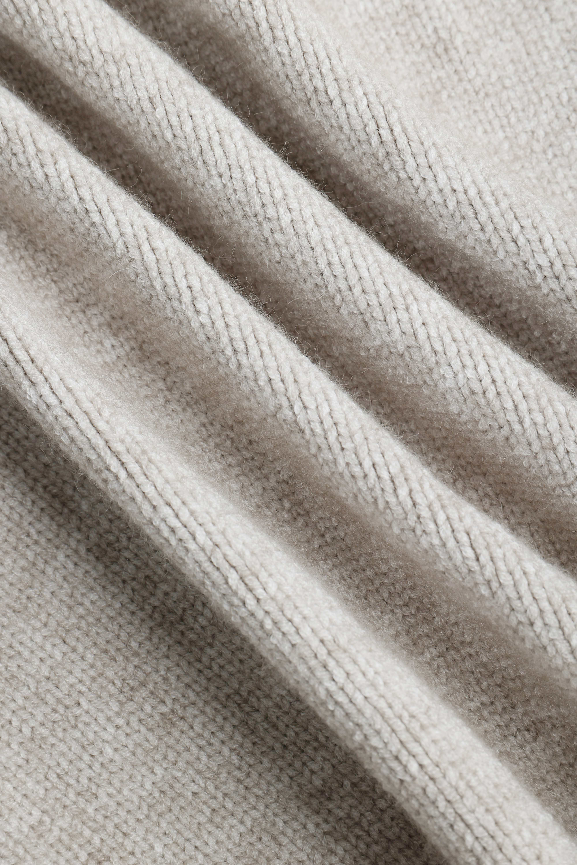 Dylan Chunky Knit Open Collar Sweater - Oatmeal