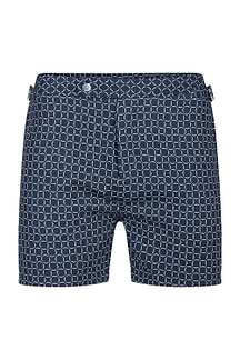 Ifni Tailored Swim Short With Adjusters - Navy/Ecru