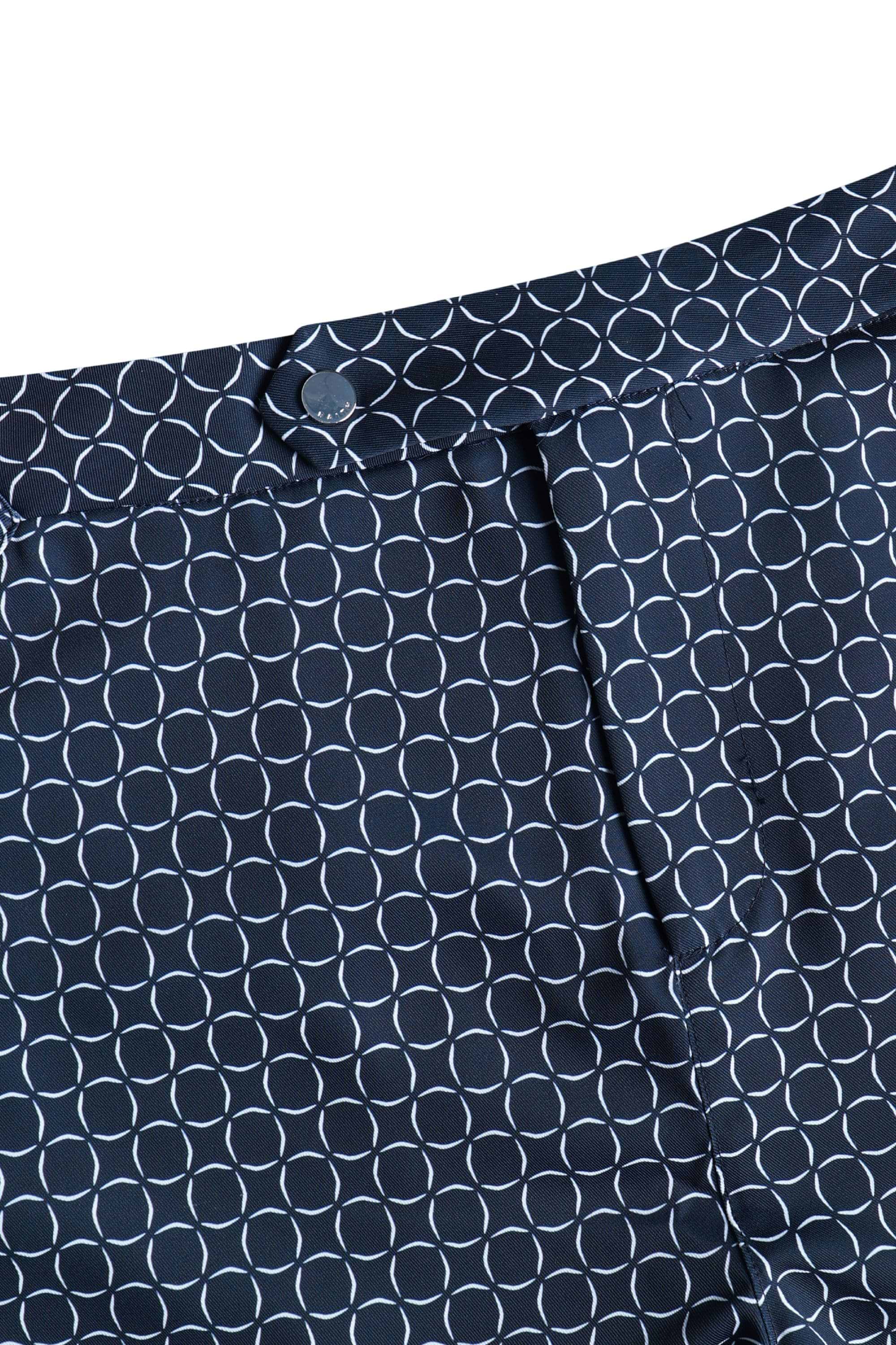 Ifni Tailored Swim Short With Adjusters - Navy/Ecru