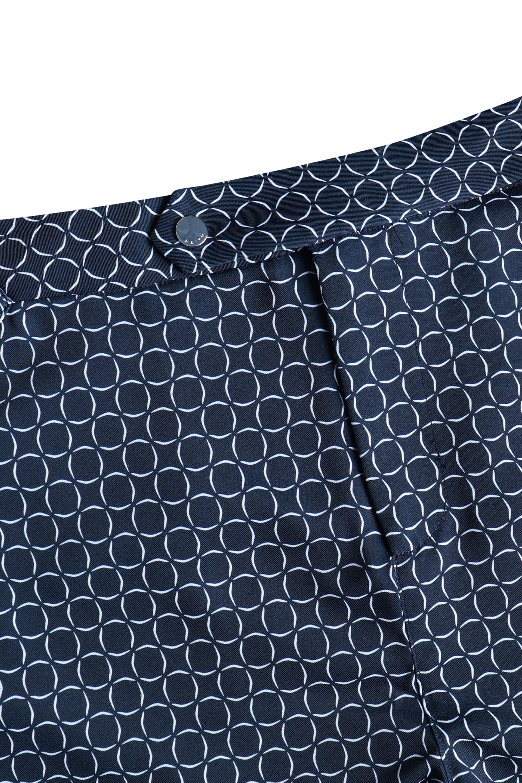Ifni Tailored Swim Short With Adjusters - Navy/Ecru