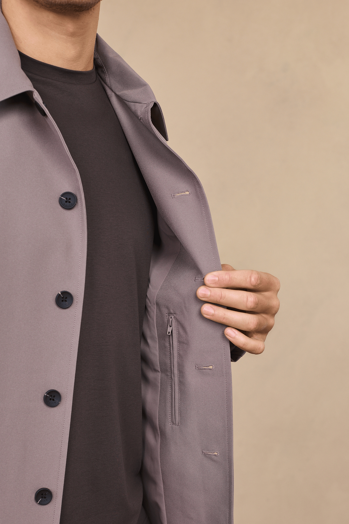 Portica Trench Coat - Mushroom