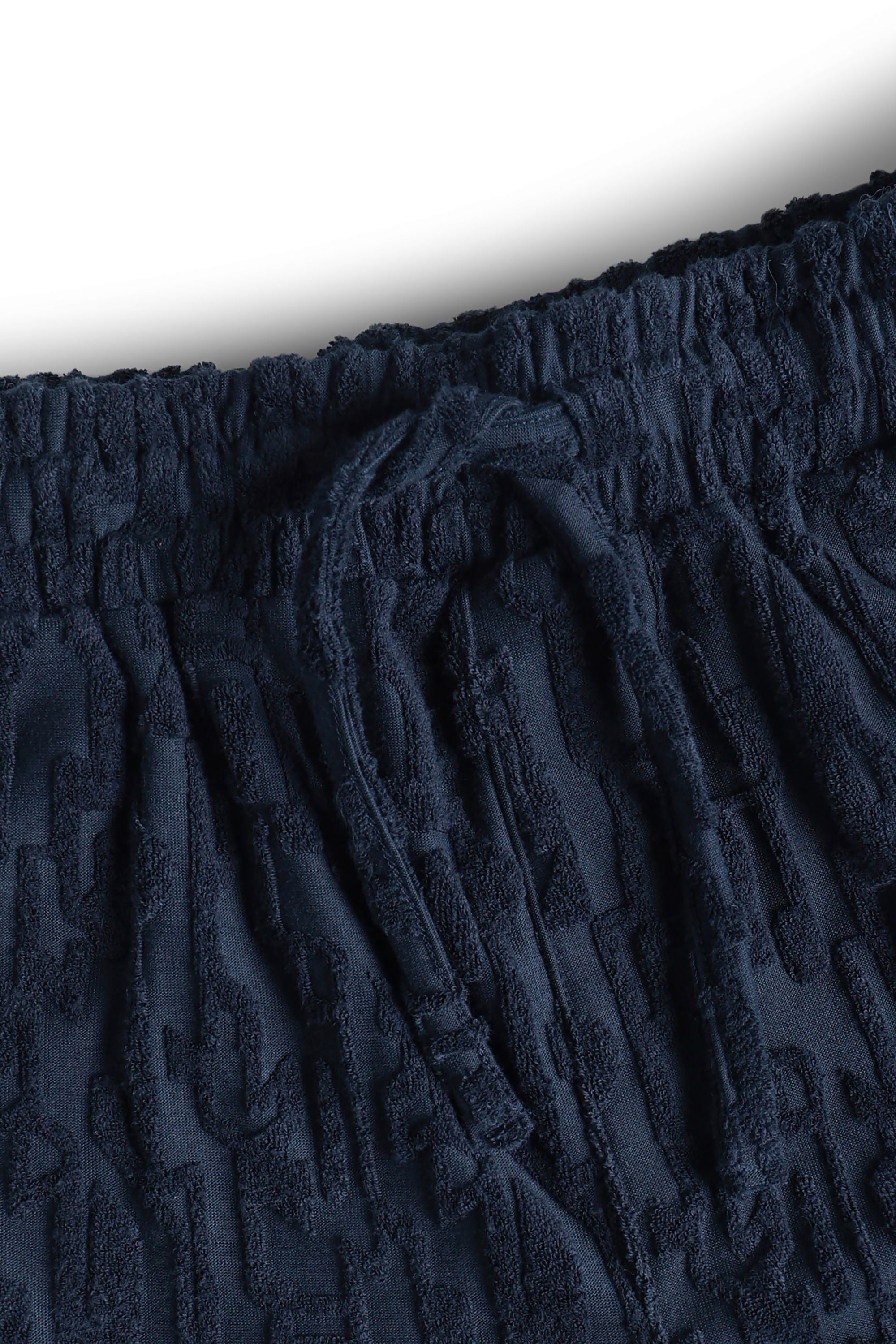 Fausto Flocked Towelled Short - Navy