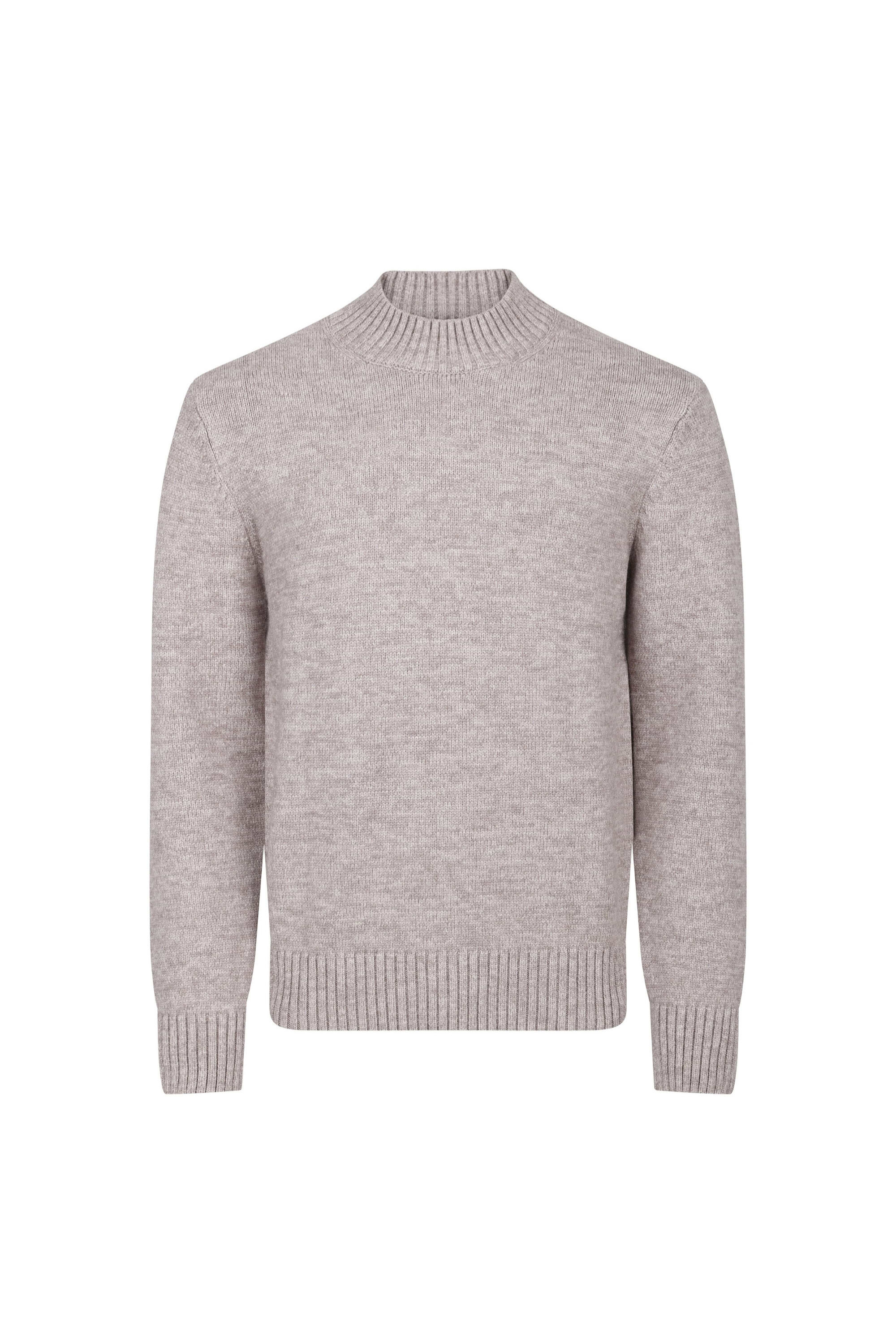 Delphi Crew Neck Knit - Light Brown Marl