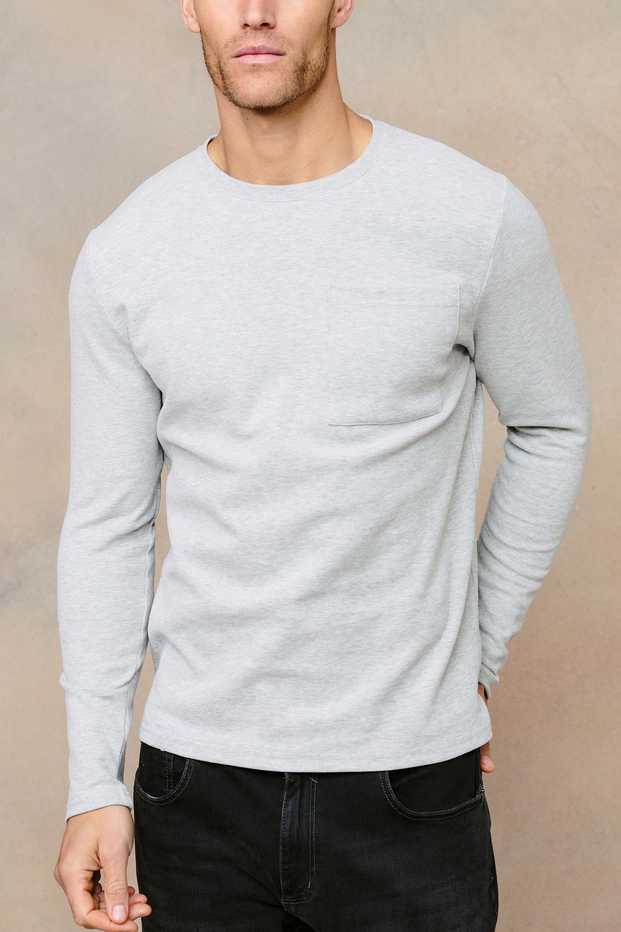 Tyler Long Sleeve Top - Grey Marl