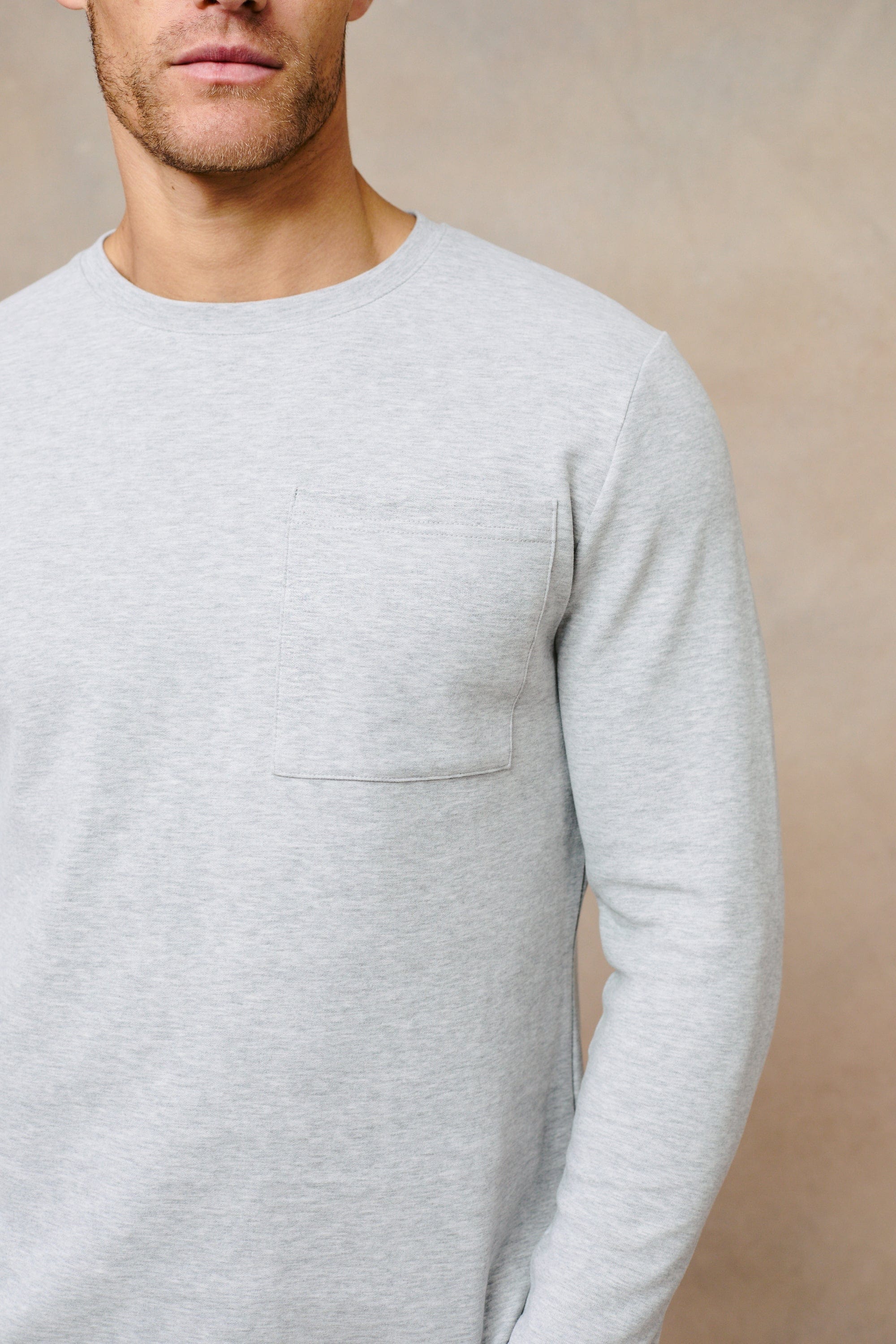 Tyler Long Sleeve Top - Grey Marl