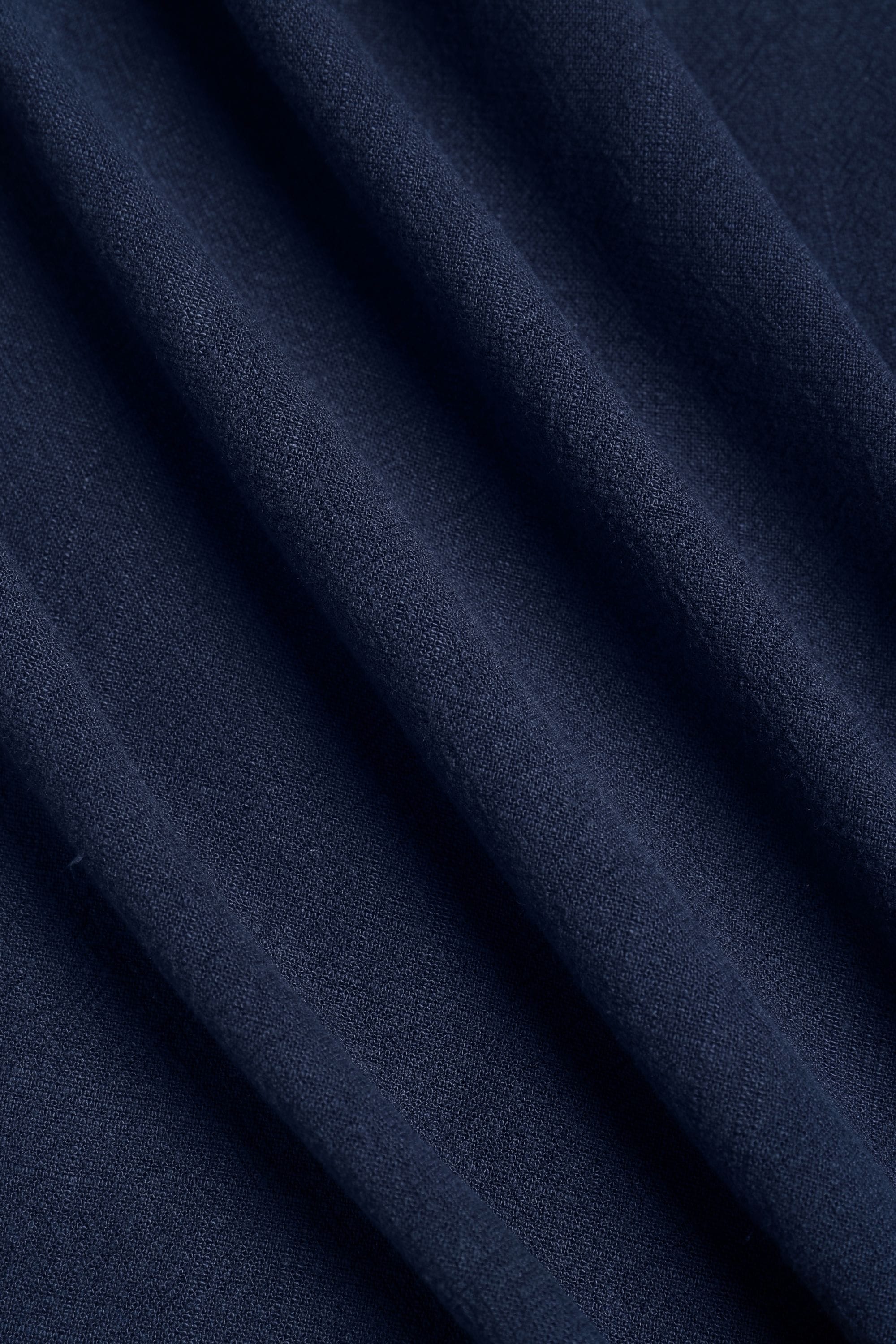 Cami Linen Classic Collar Shirt - Navy
