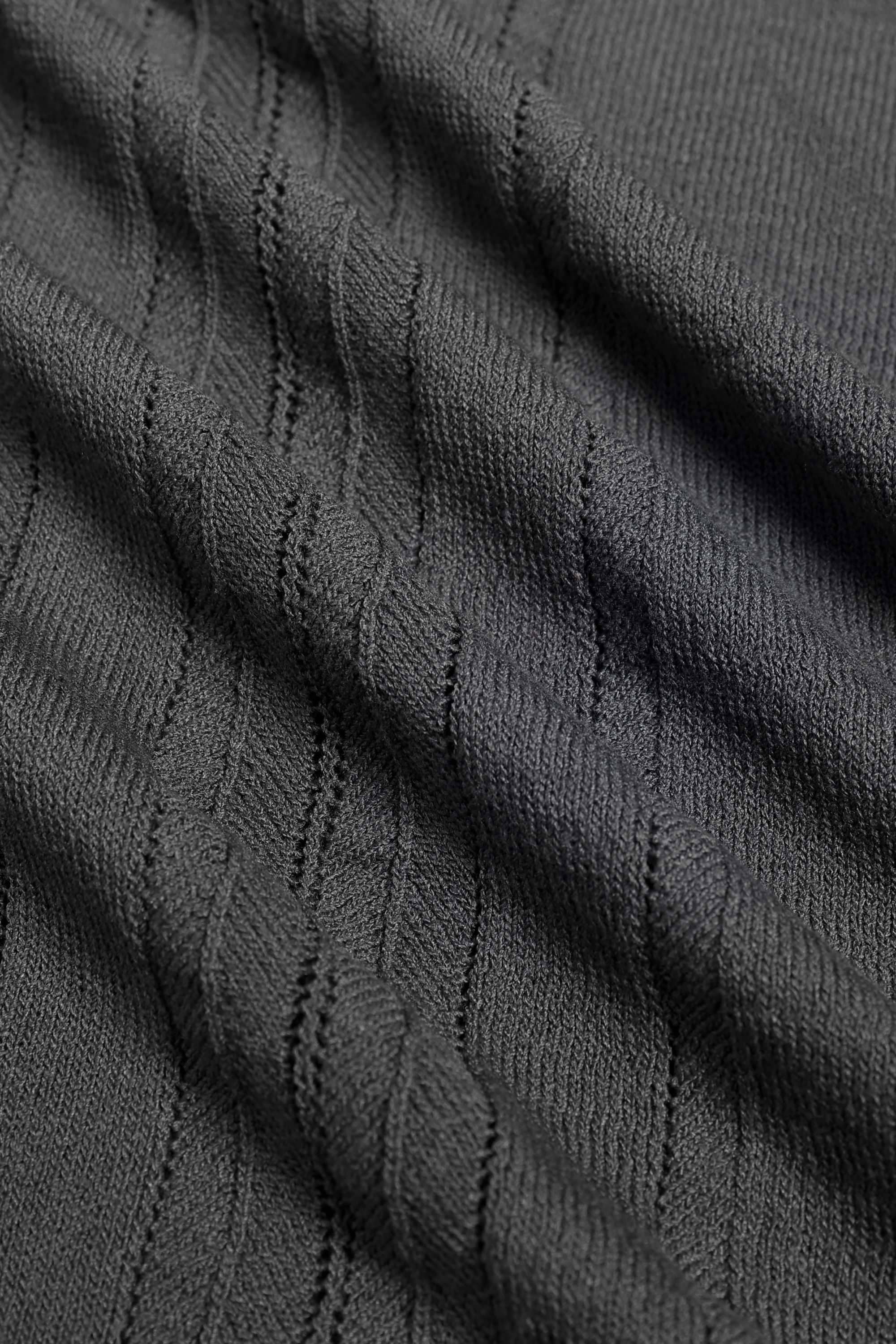 Juan Button Thru Boucle Knit Striped Polo - Mushroom