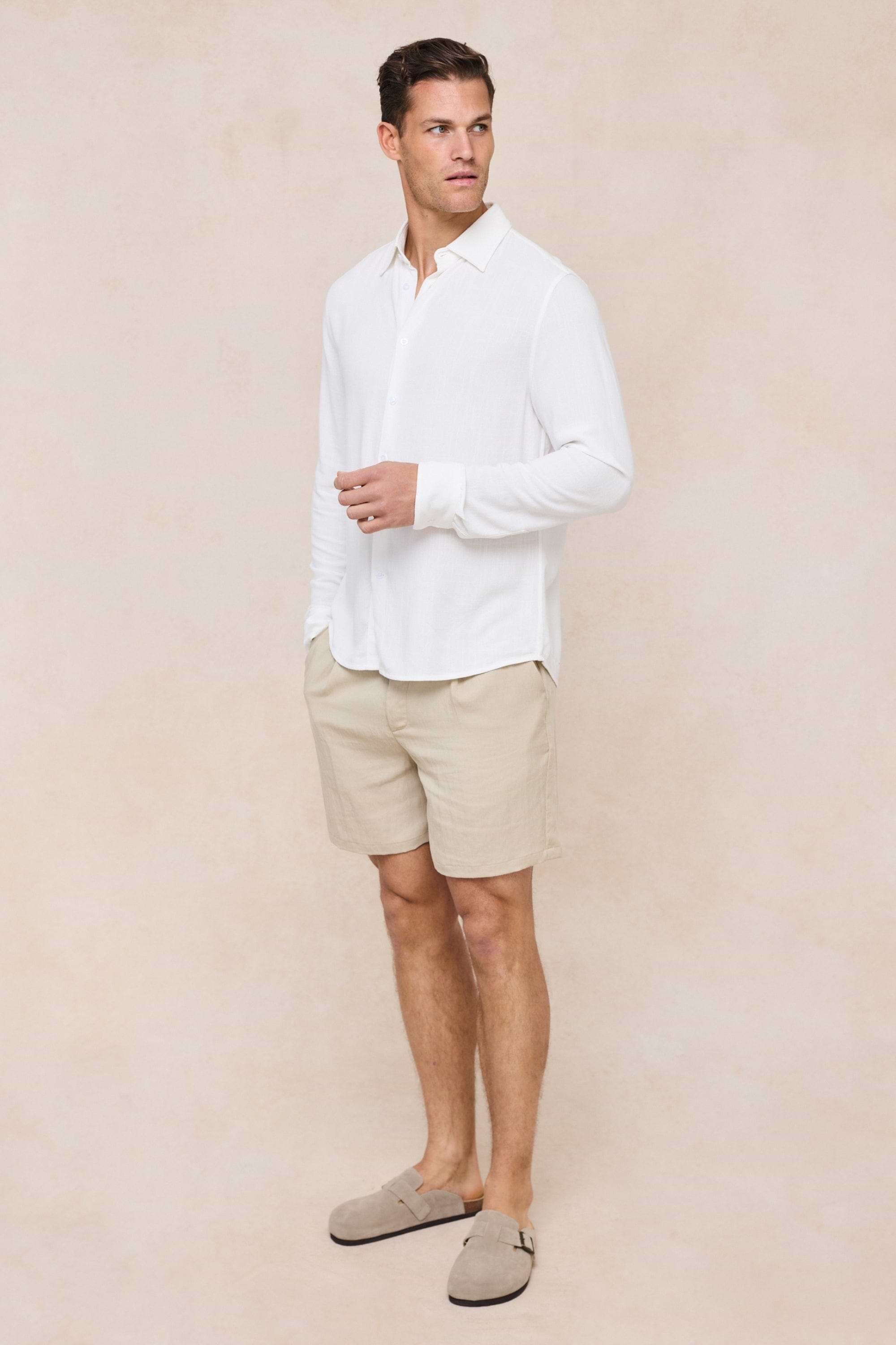 Cami Linen Classic Collar Shirt - Ecru