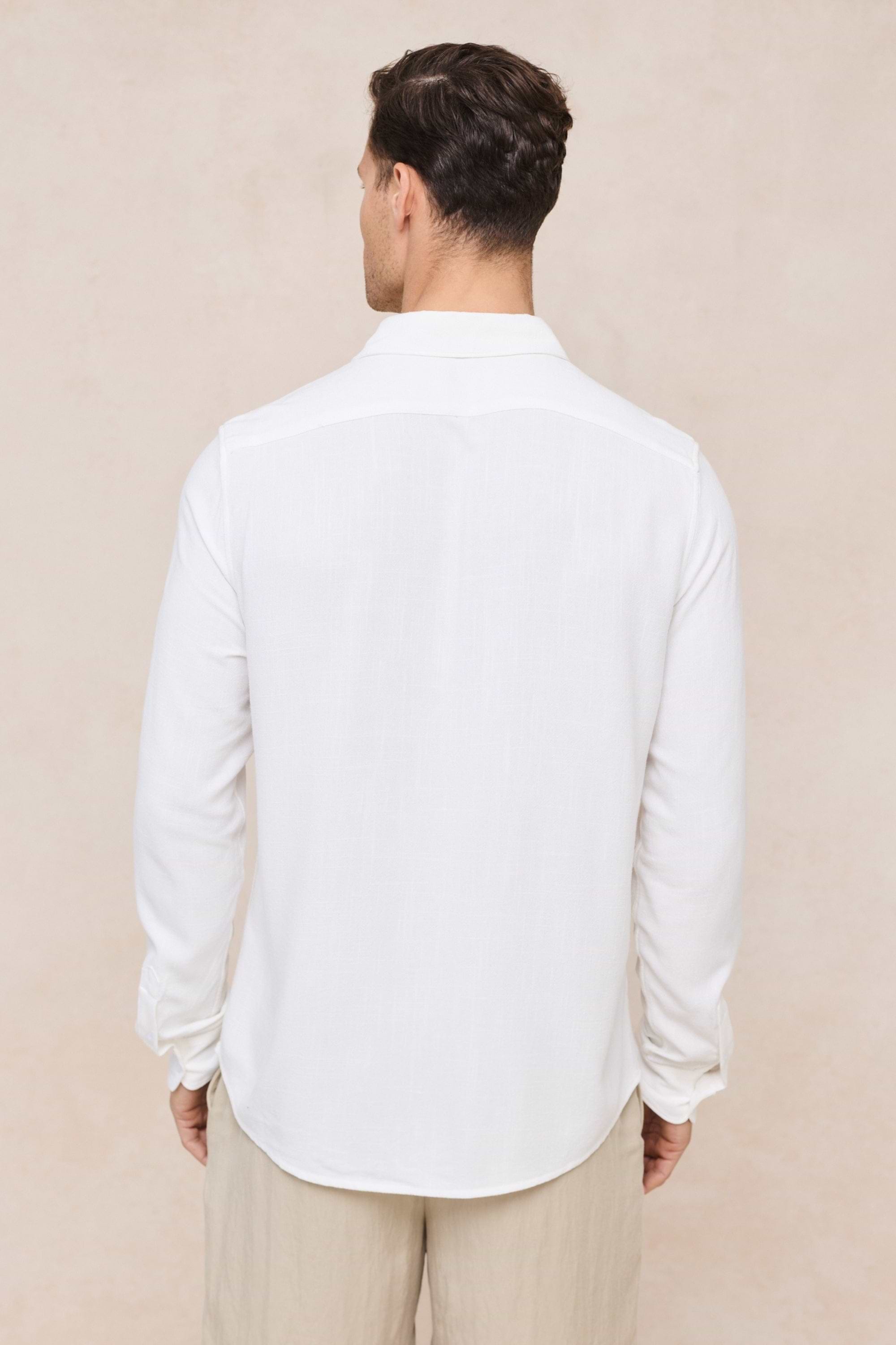 Cami Linen Classic Collar Shirt - Ecru