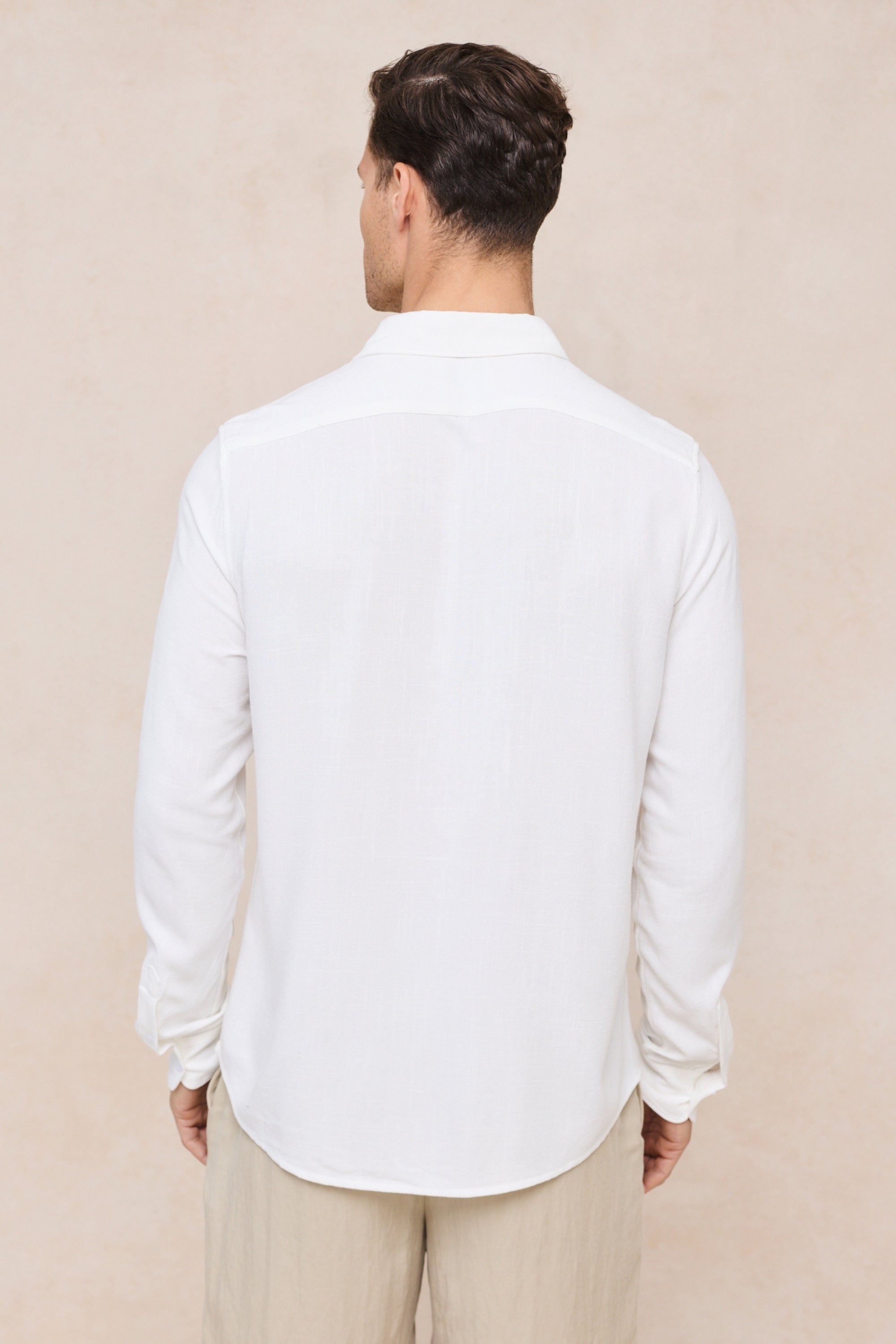 Cami Linen Classic Collar Shirt - Ecru