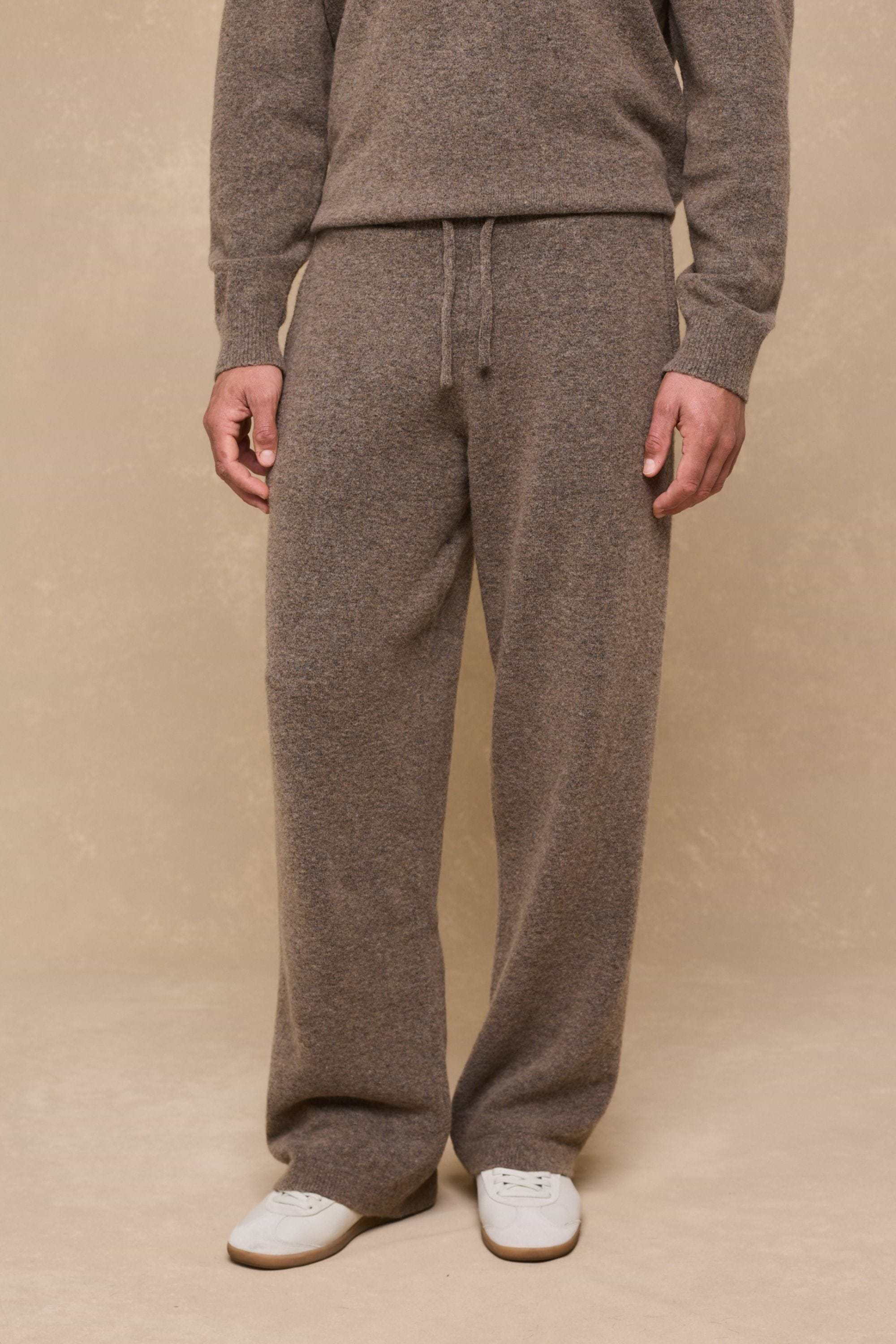 Otto Knitted Trousers - Brown Marl