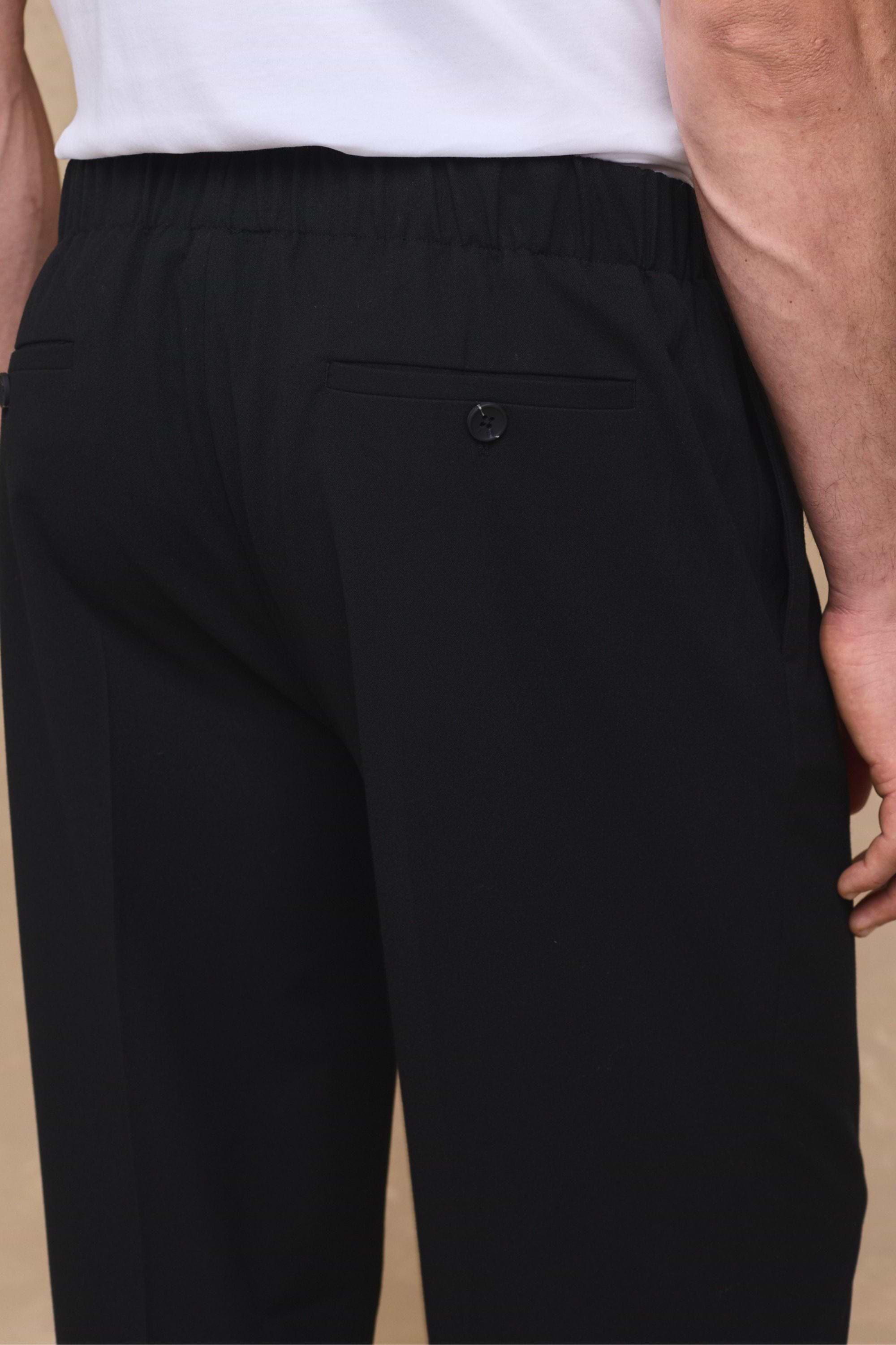 Johan Elasticated Waist Relaxed Fit Trouser - Black