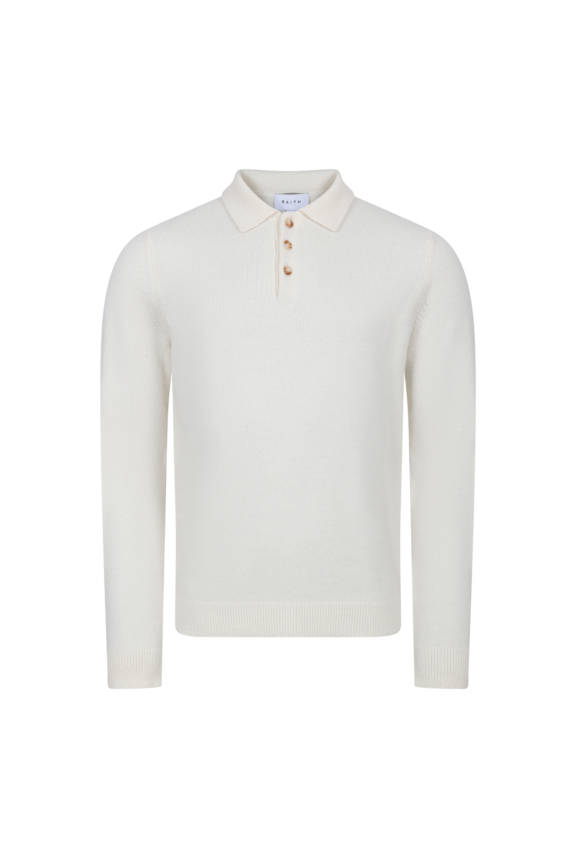 Anders Long Sleeve Polo - Ecru