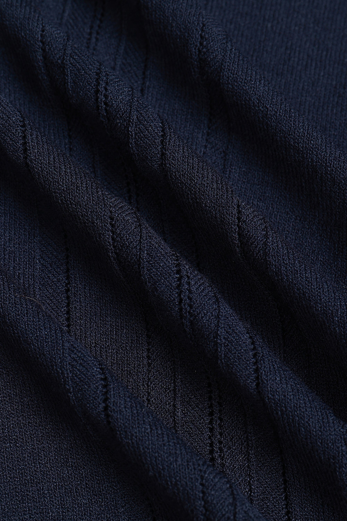 Juan Button Through Boucle Knit Striped Polo - Navy