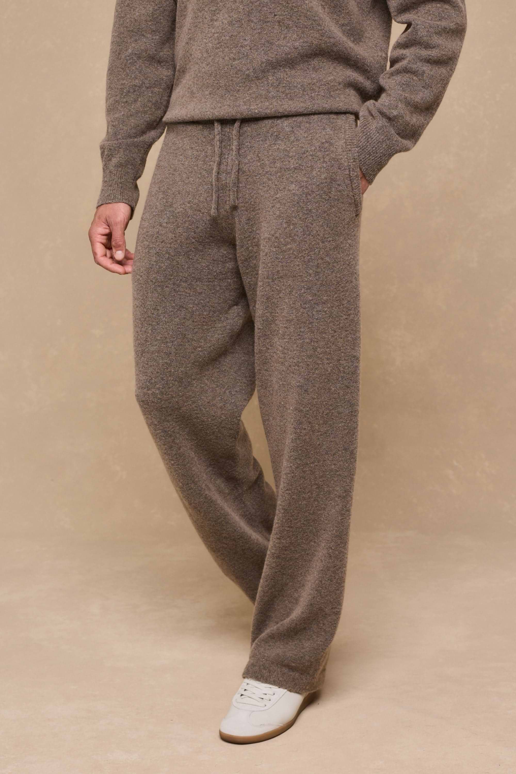 Otto Knitted Trousers - Brown Marl