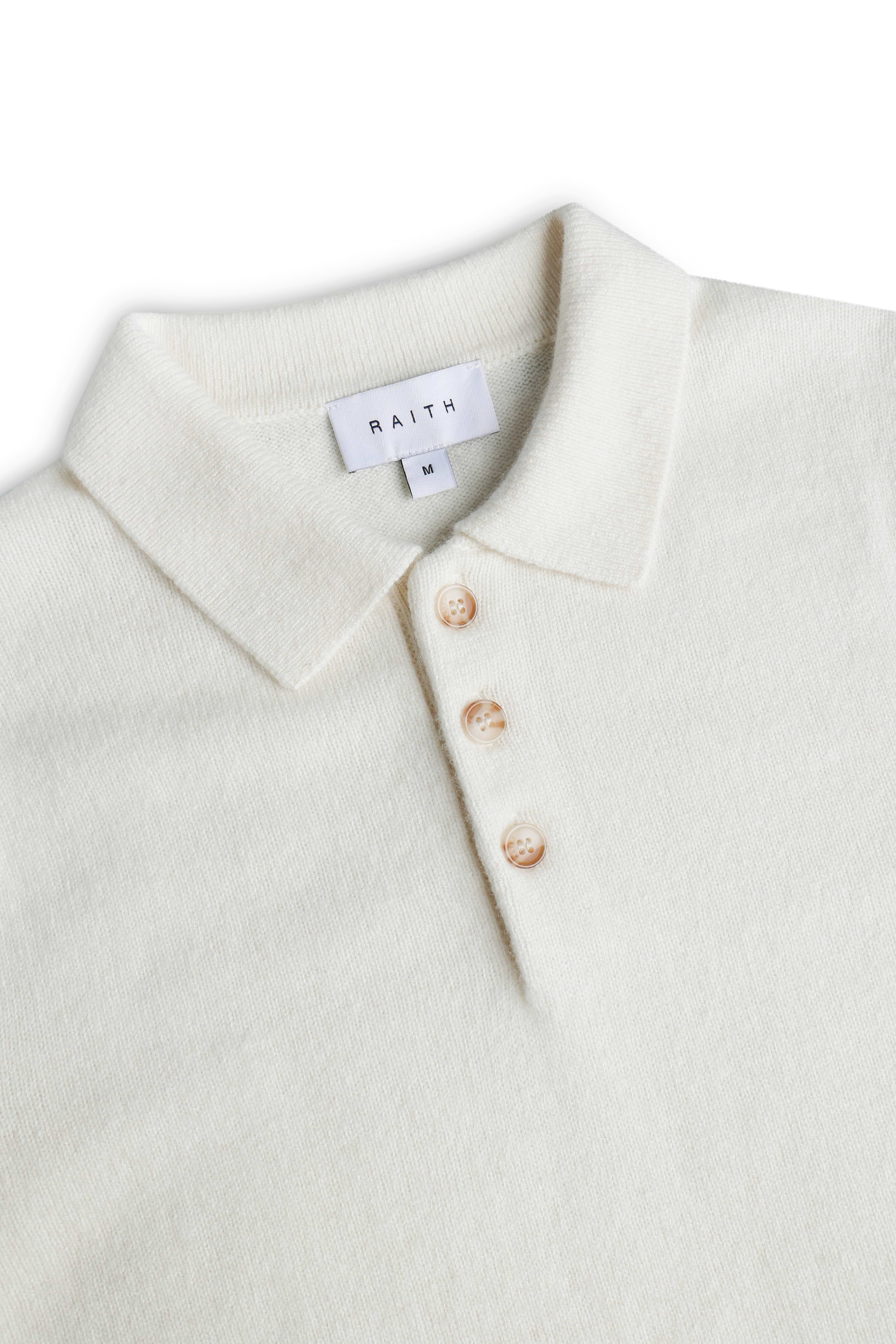 Anders Long Sleeve Polo - Ecru