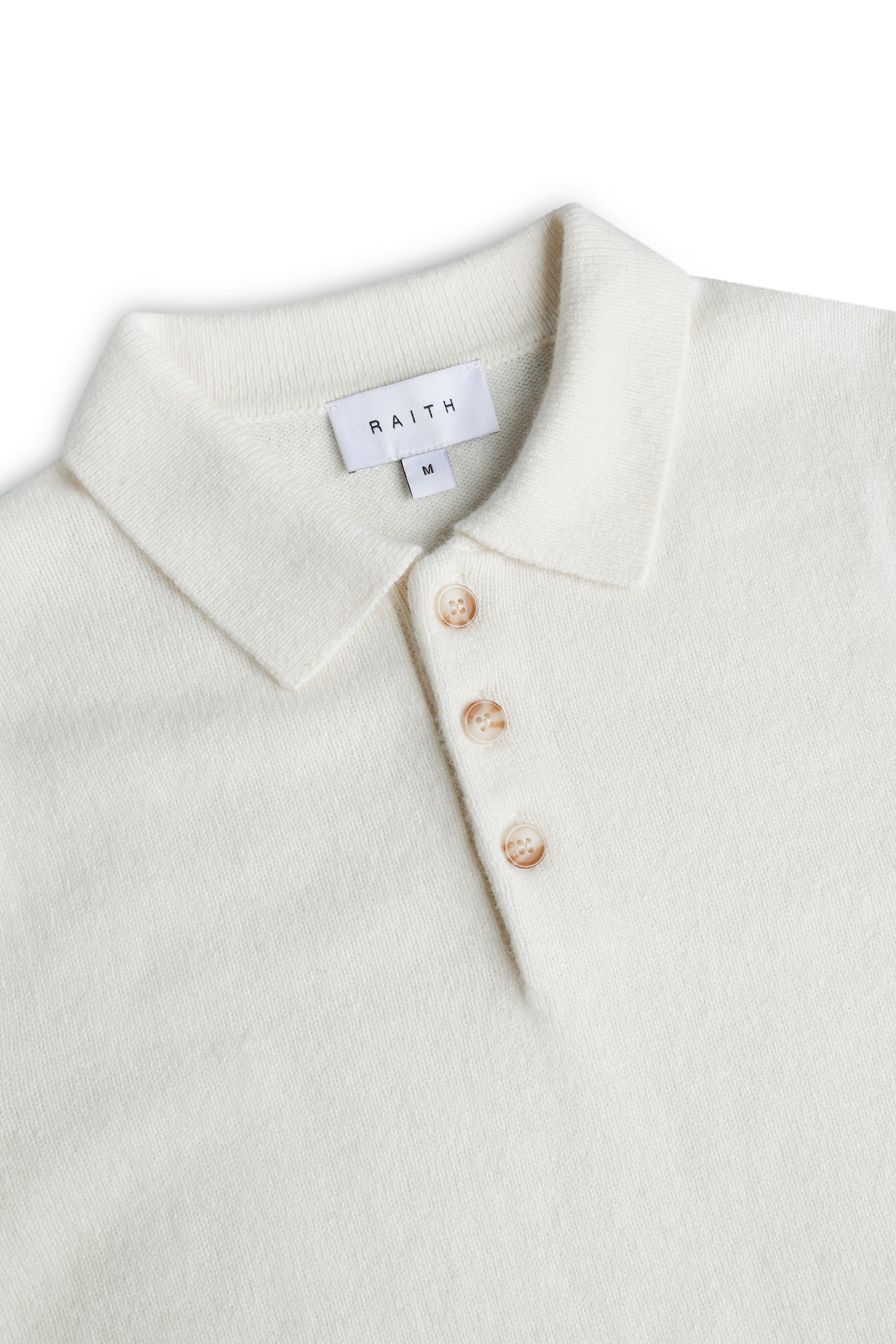 Anders Long Sleeve Polo - Ecru