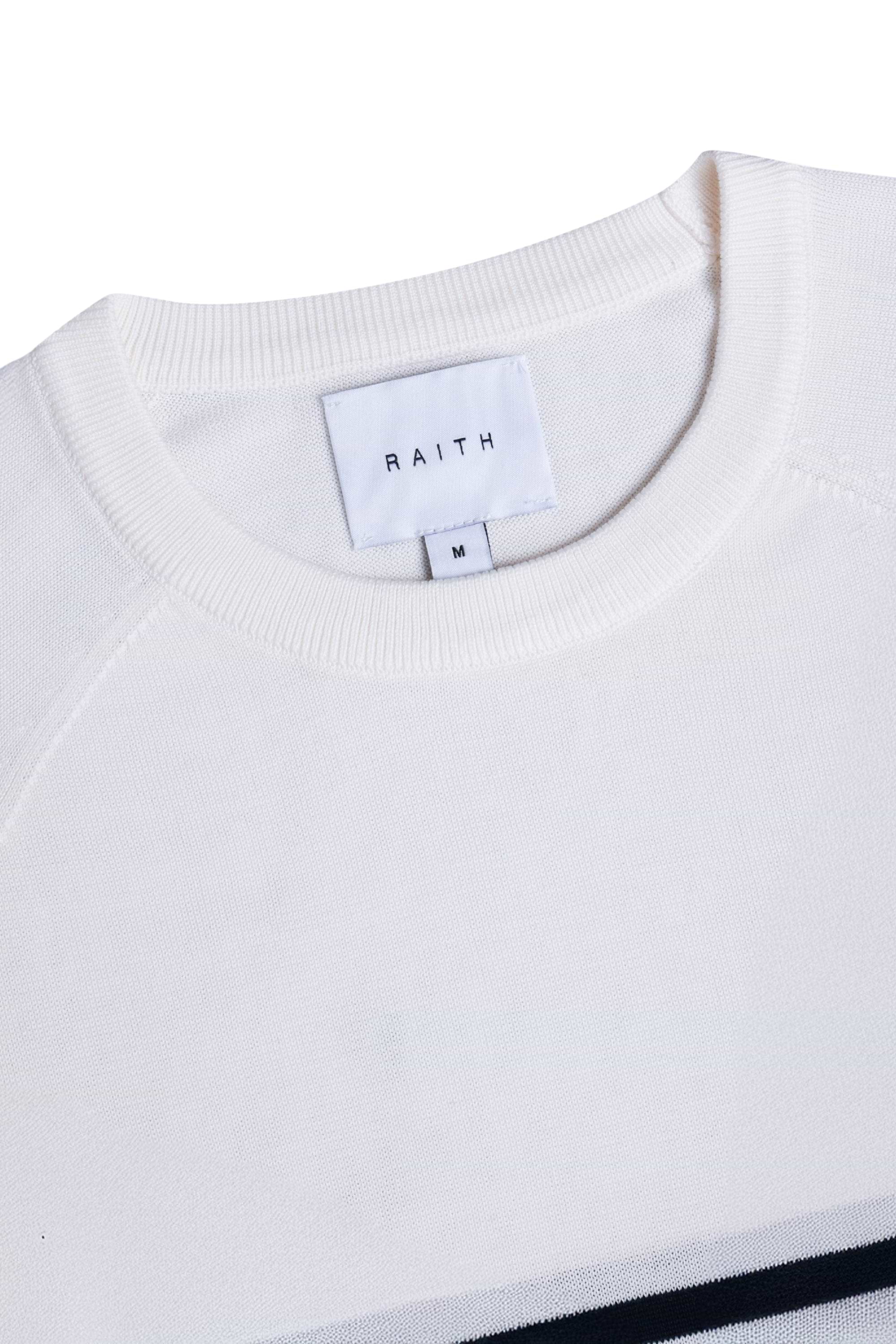 Riera Colour Block Knit Crew Neck T-Shirt - Navy/Ecru