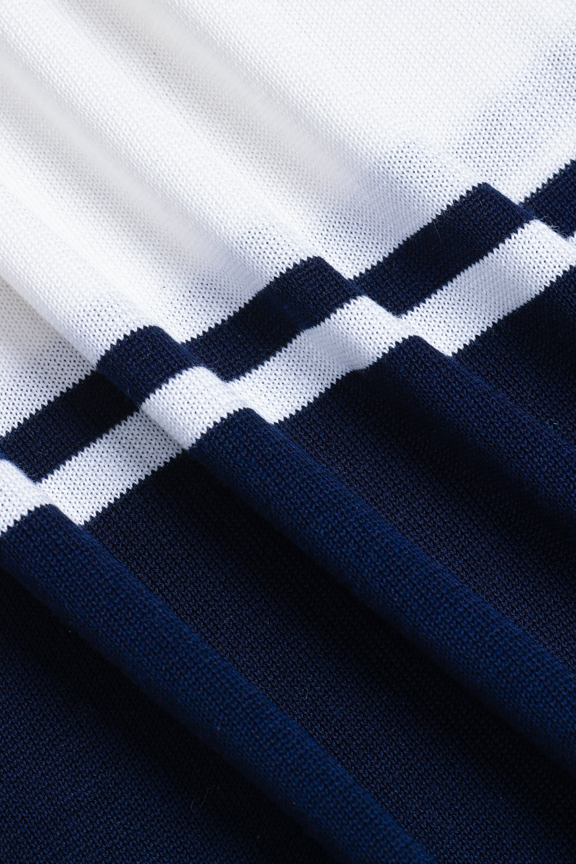 Riera Colour Block Knit Crew Neck T-Shirt - Navy/Ecru