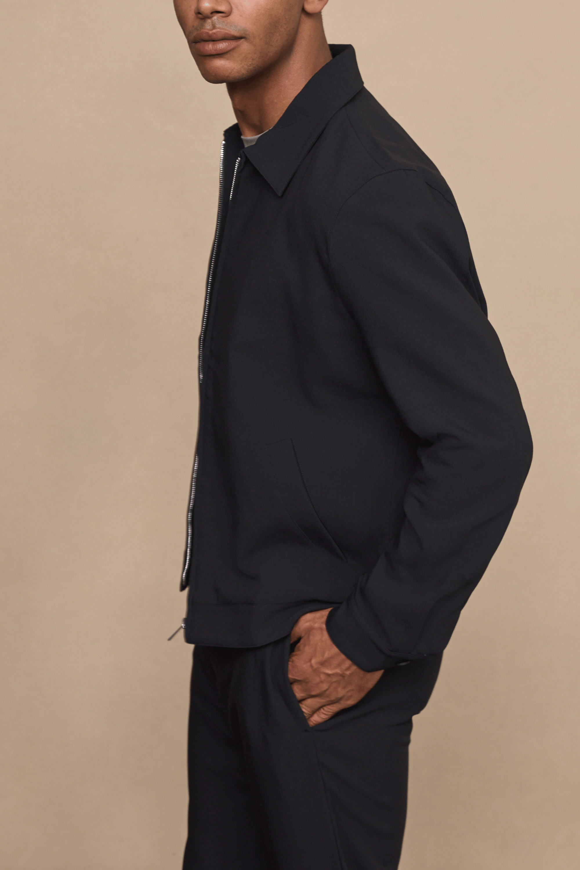 Emilio Zip Through Jacket - Black