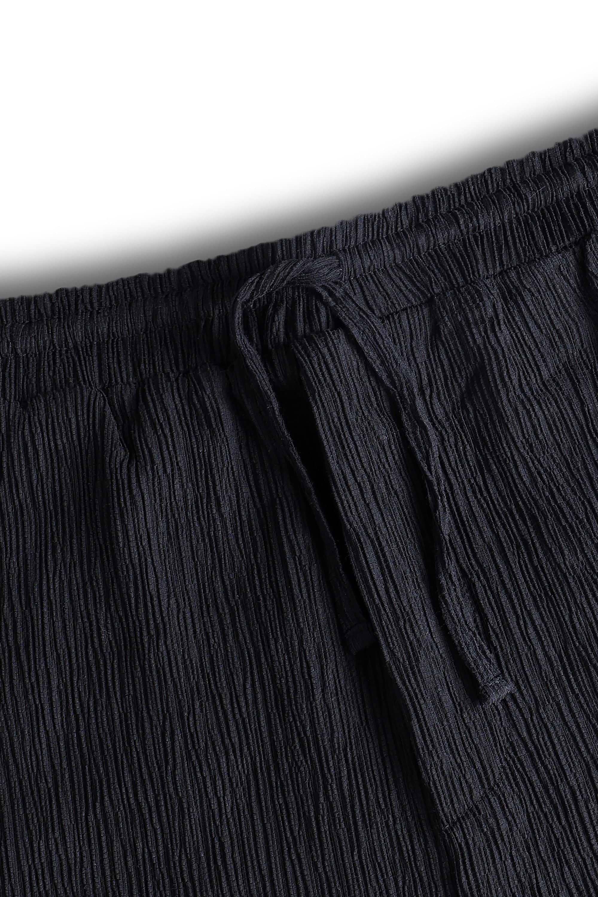 Silvano Crinkled Relaxed Trouser - Black