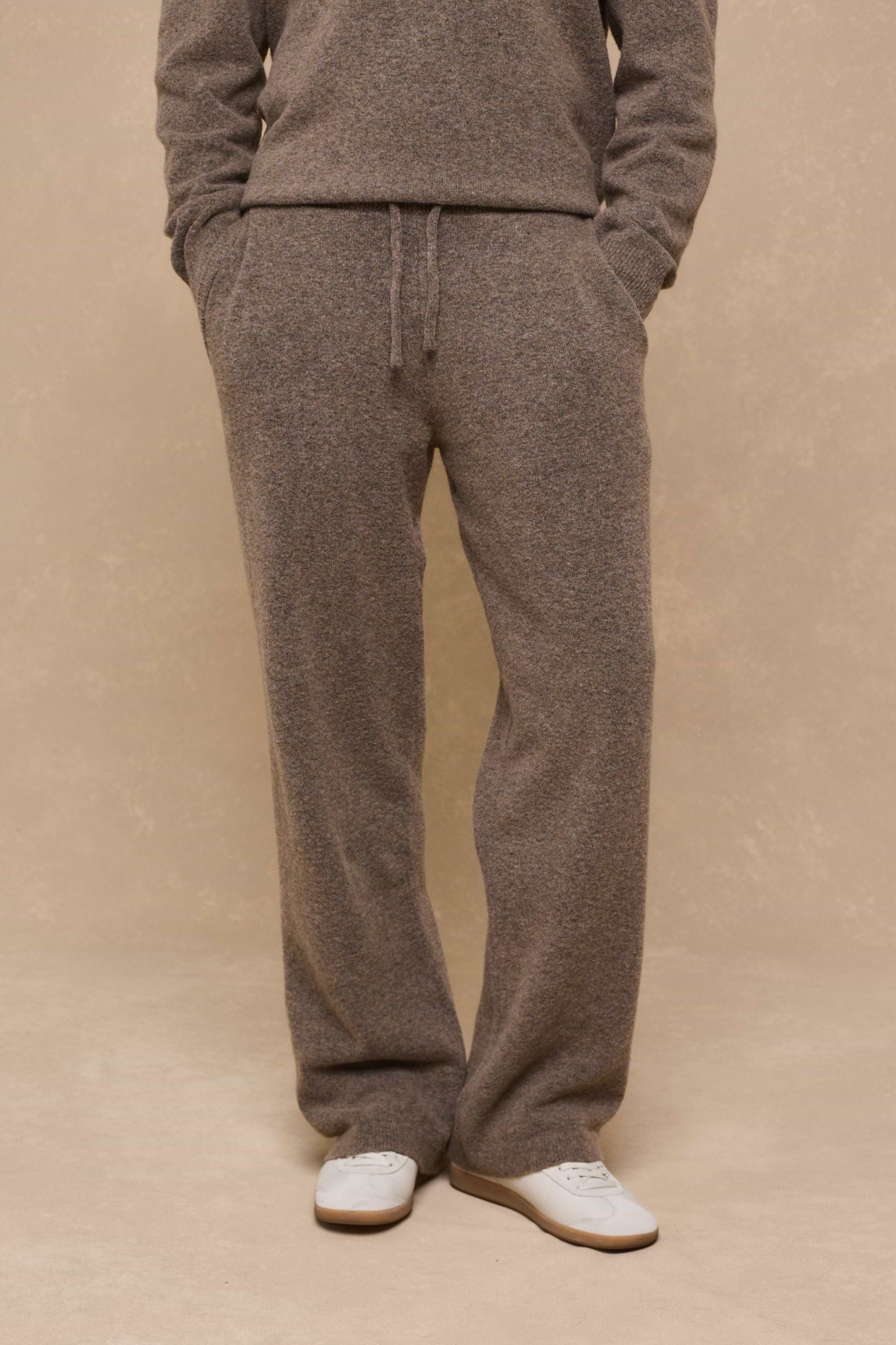 Otto Knitted Trousers - Brown Marl
