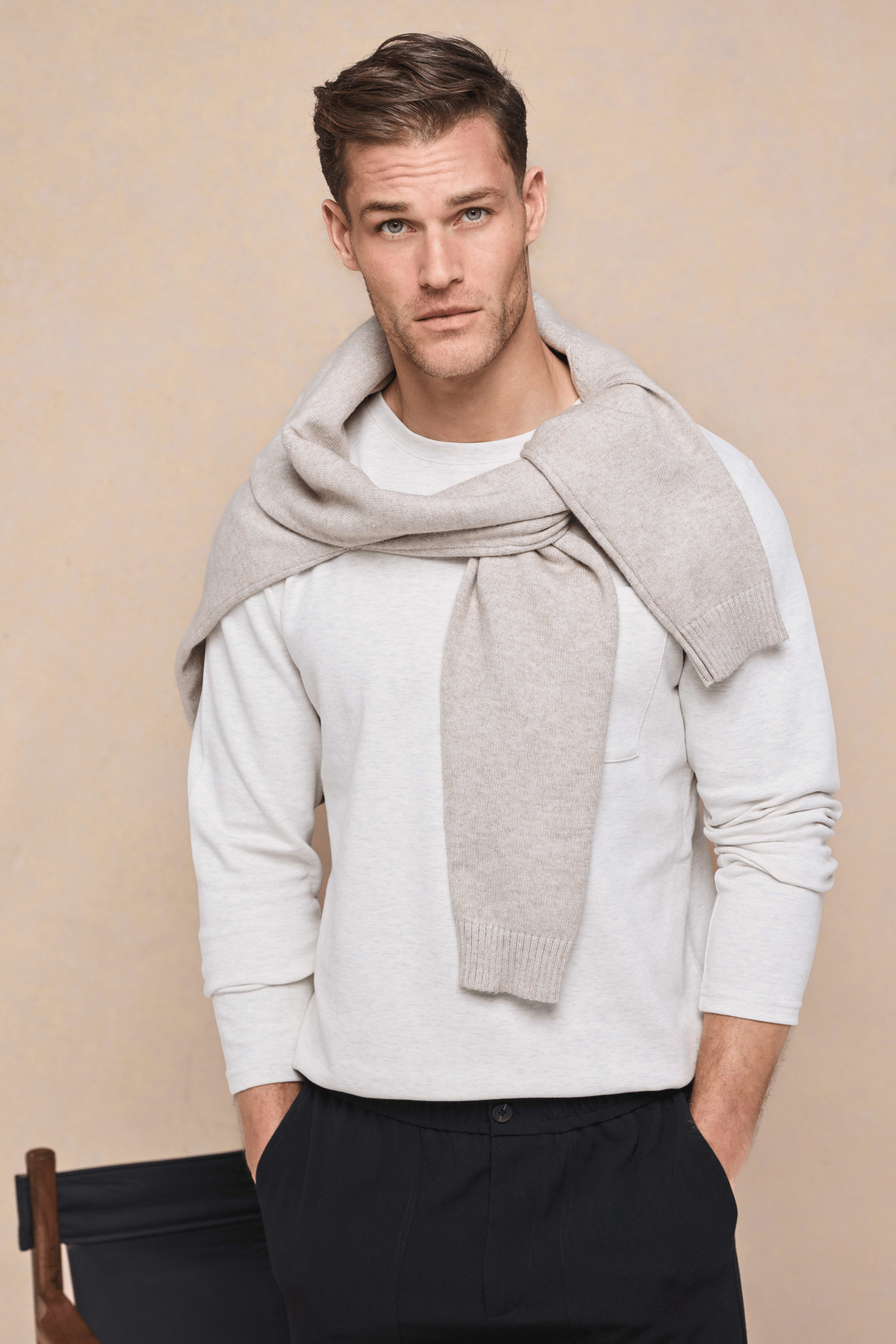 Tyler Long Sleeve Pocket T-Shirt - Stone Marl