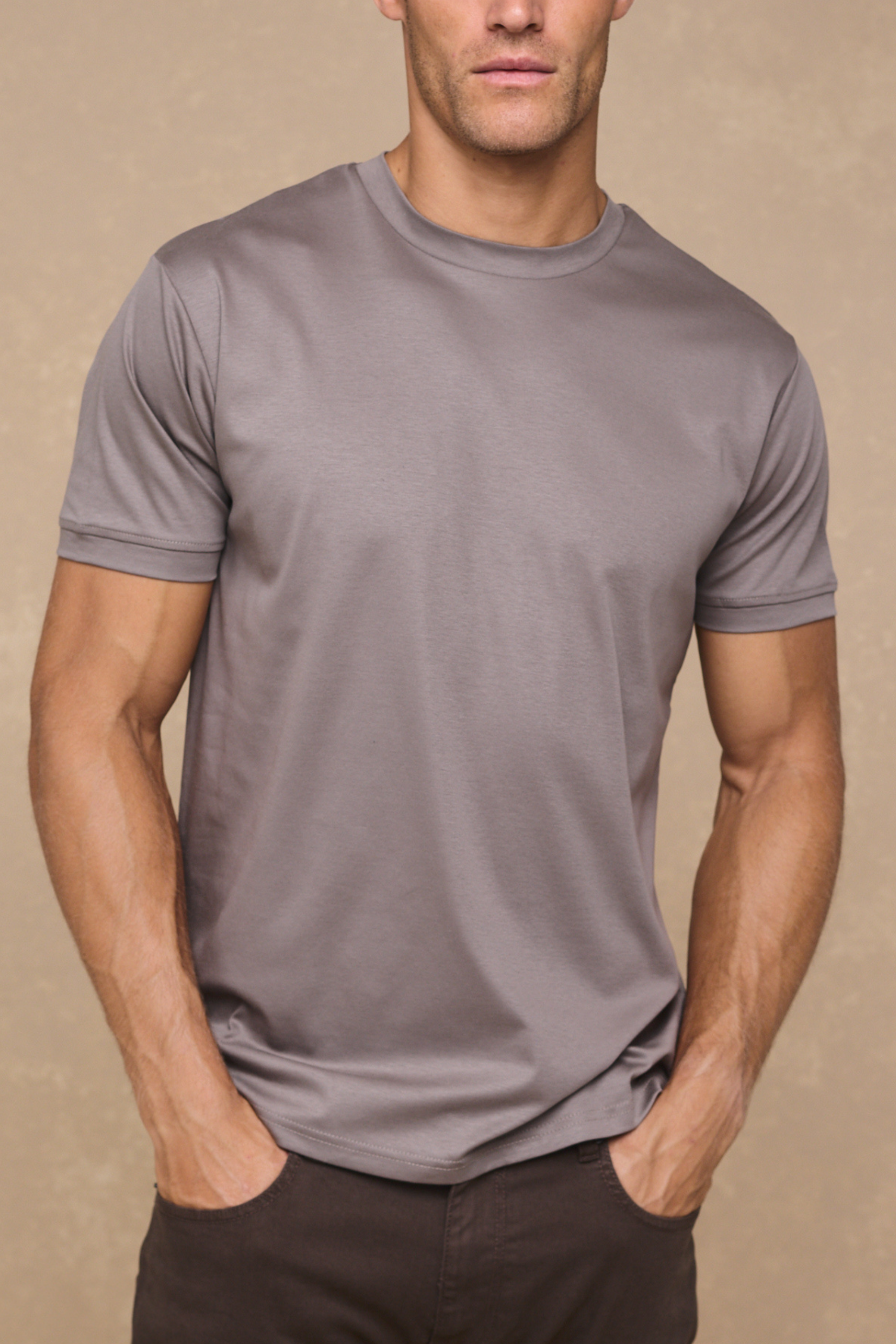 Luxe Mercerised T-Shirt - Mushroom